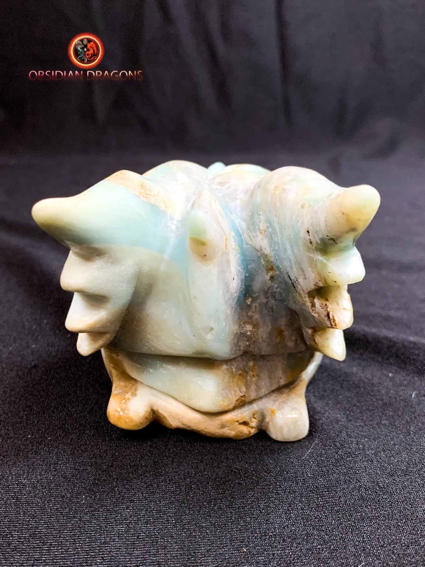 crâne de dragon- artisanal- amazonite- unique