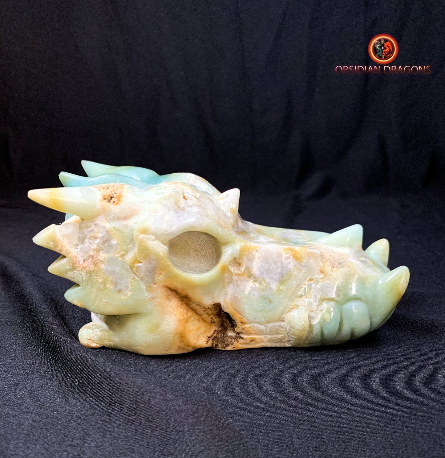 crâne de dragon- artisanal- amazonite- unique