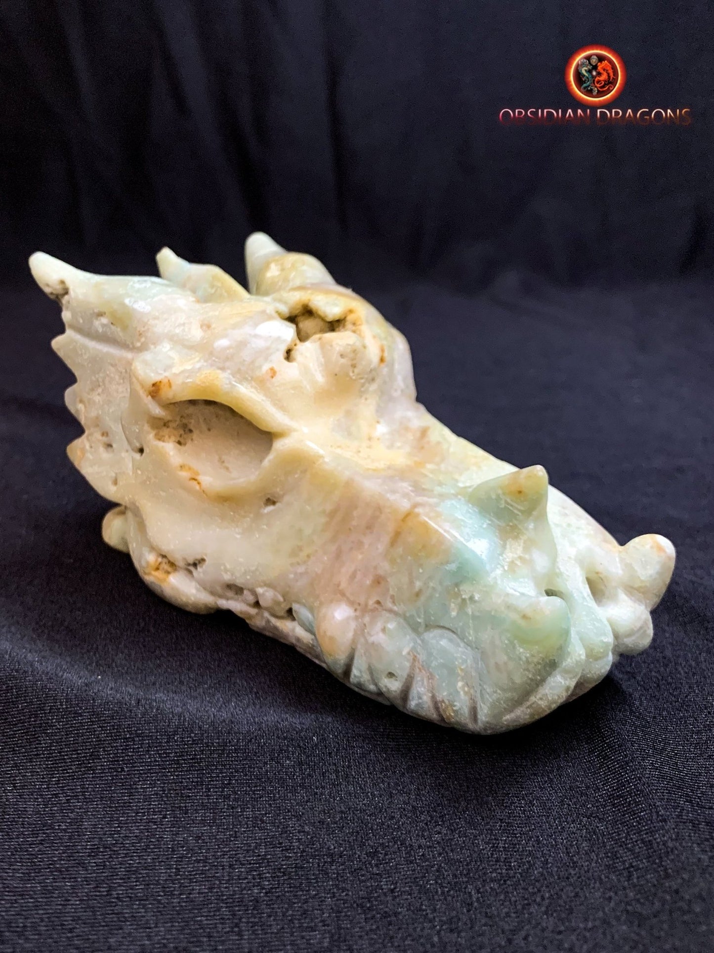 crâne de dragon- artisanal- amazonite- unique