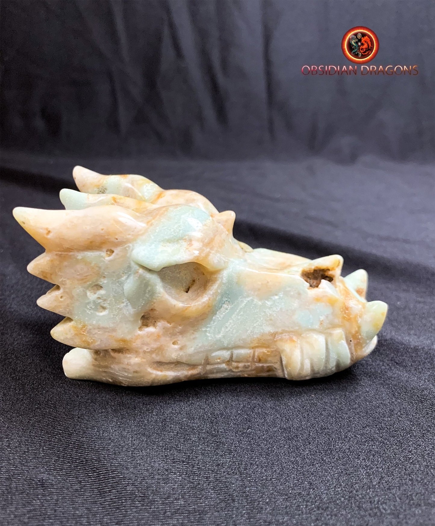 crâne de dragon- artisanal- amazonite- unique