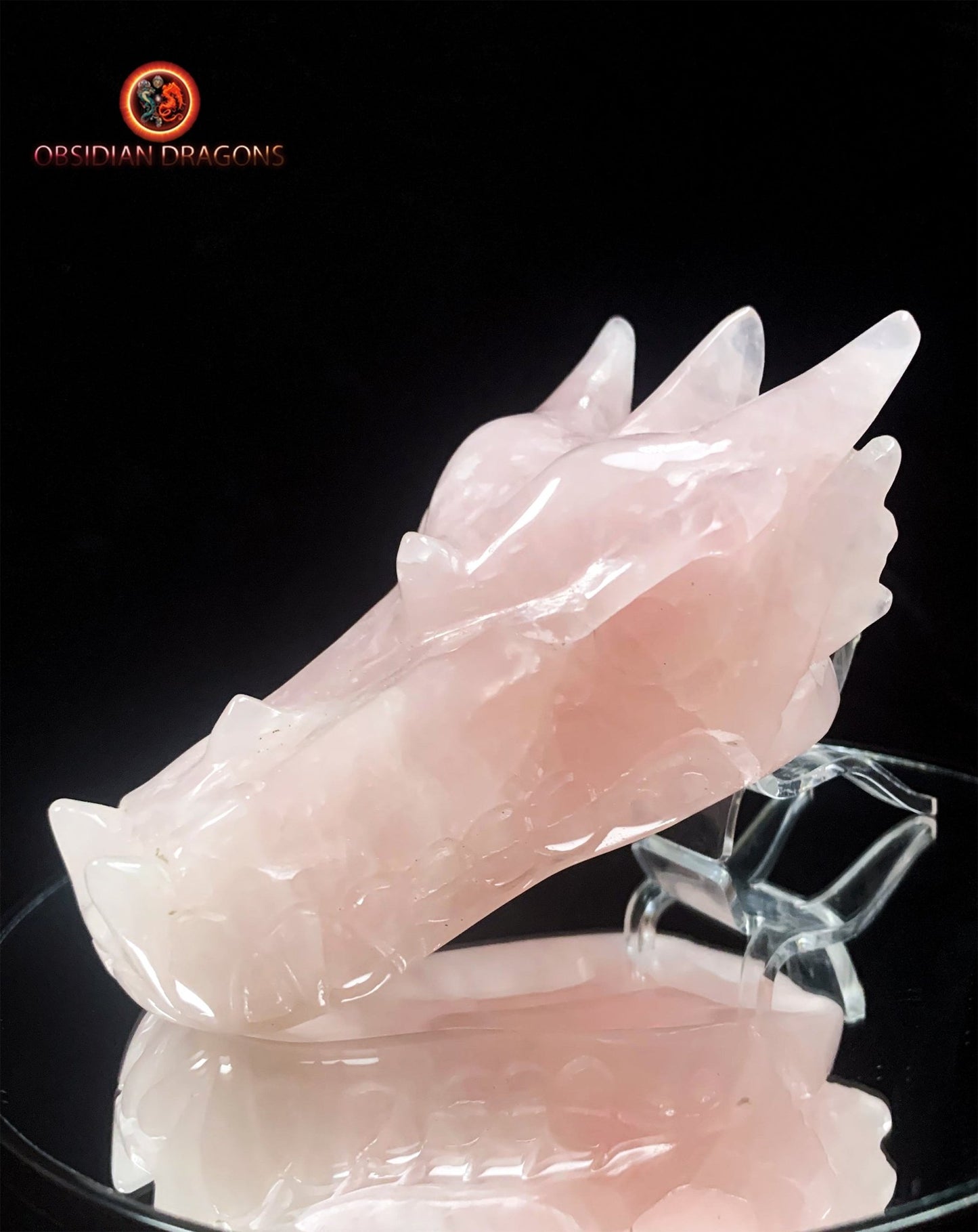 Crâne de dragon- Quartz rose- Artisanal