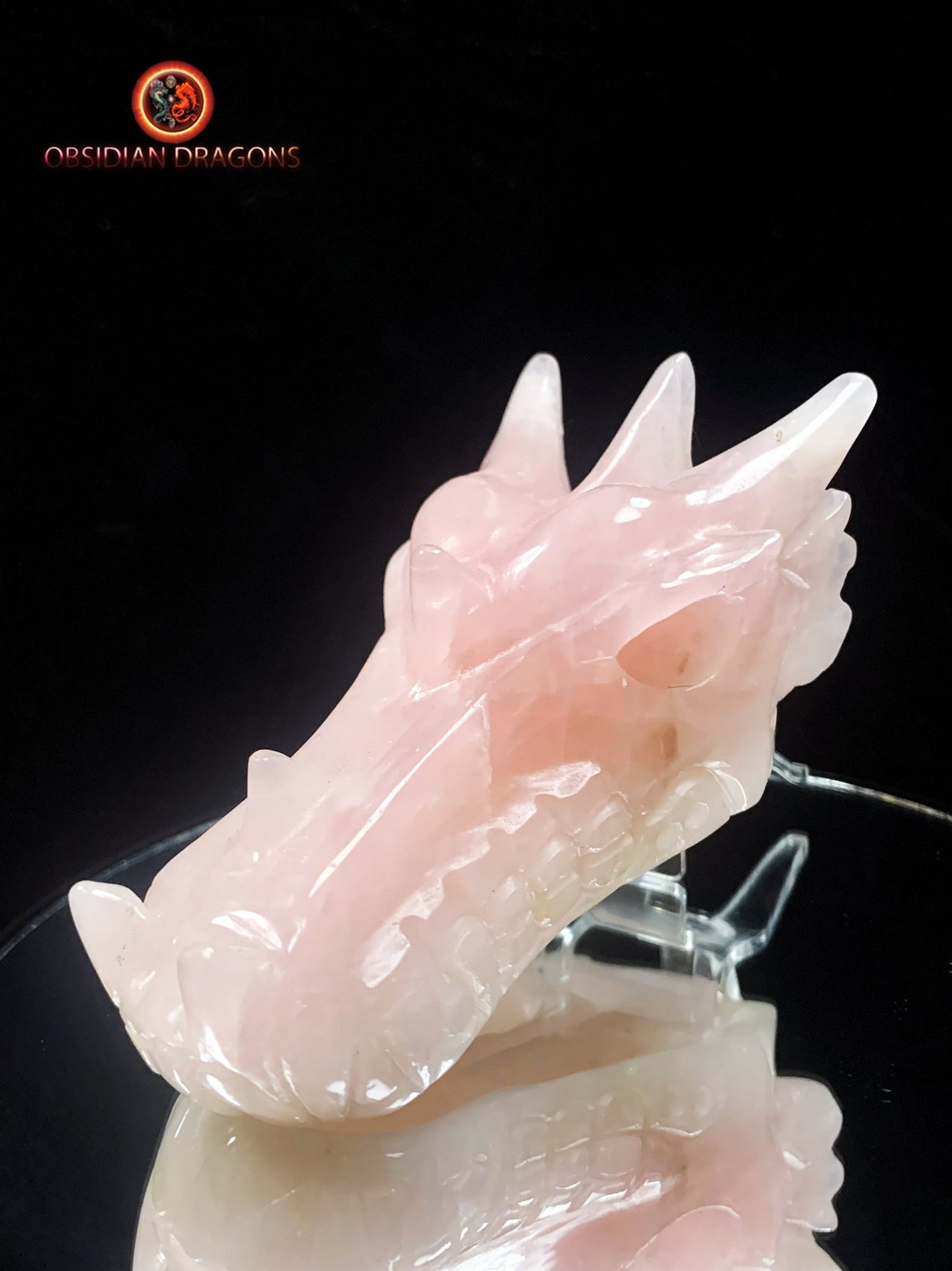 Crâne de dragon- Quartz rose- Artisanal et Unique