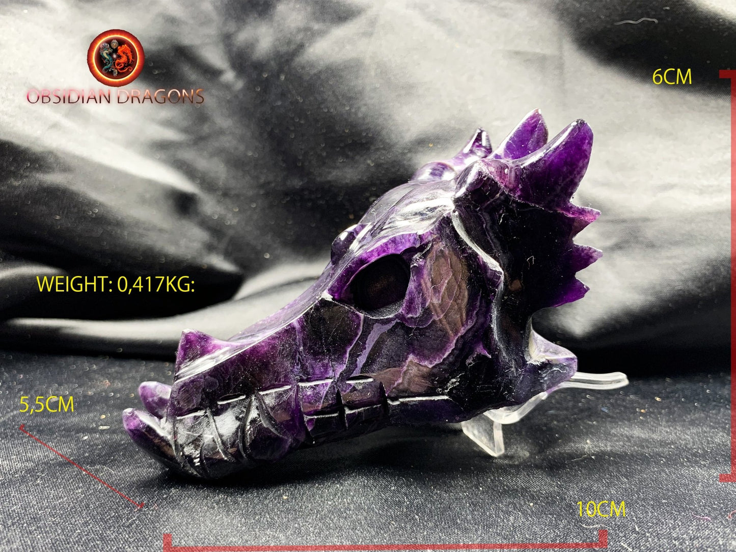 crâne de dragon- artisanal- fluorite- unique
