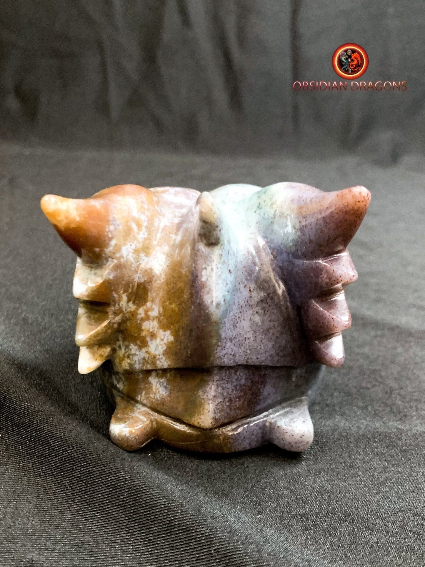 CRÂNE DE DRAGON- ARTISANAL- AGATE MOUSSE-UNIQUE