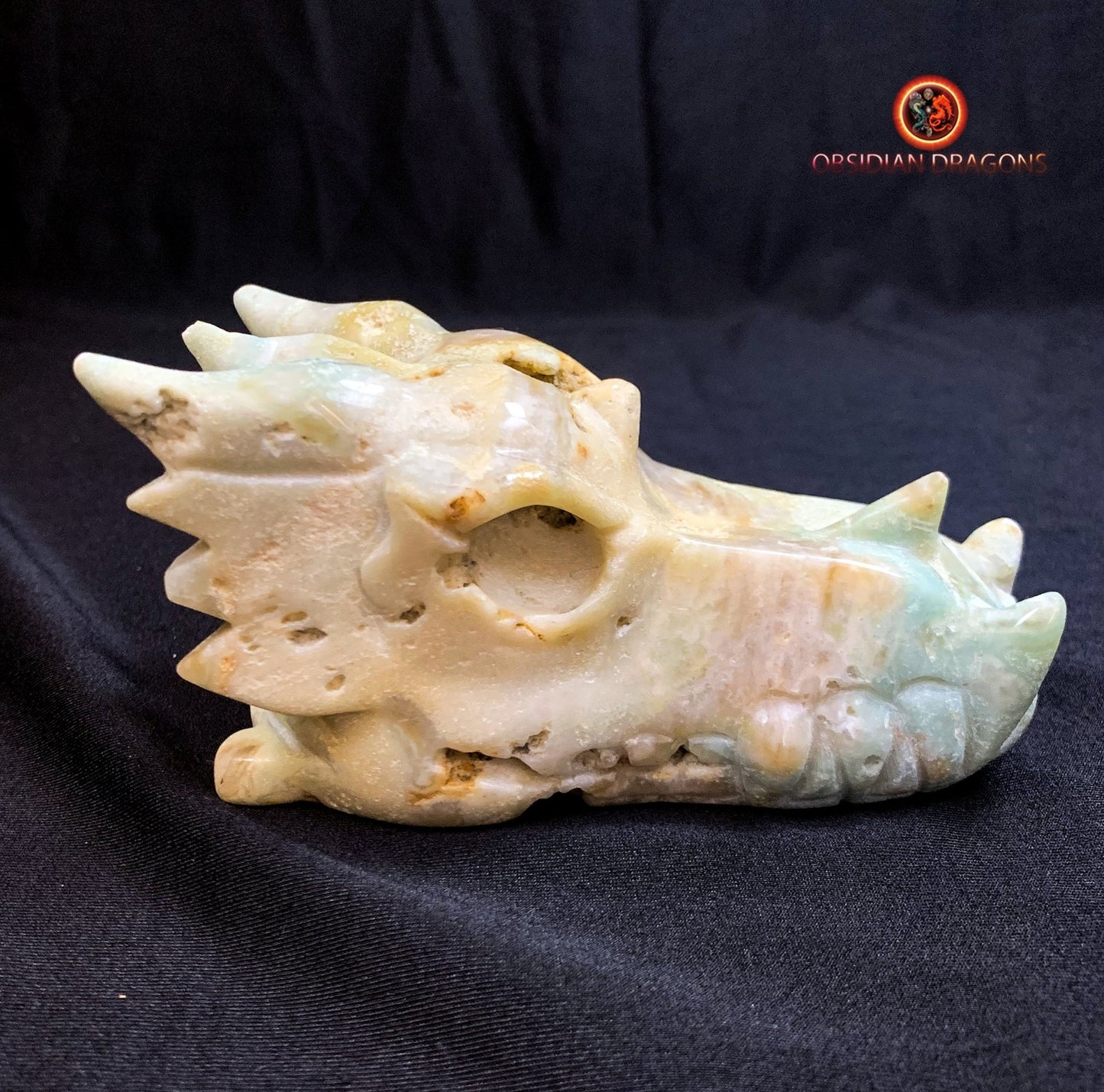 crâne de dragon- artisanal- amazonite- unique