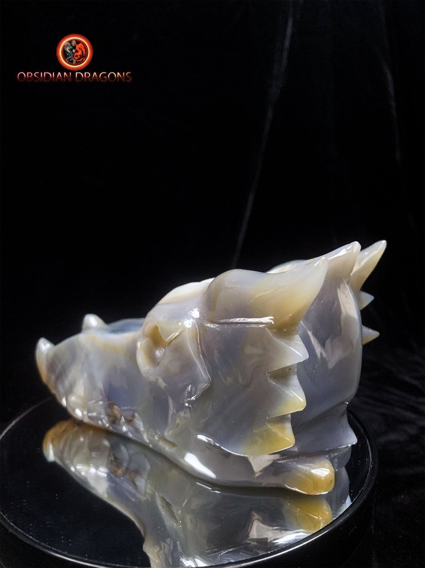 Crâne de dragon- Geode de quartz- Exceptionnel | obsidian dragons