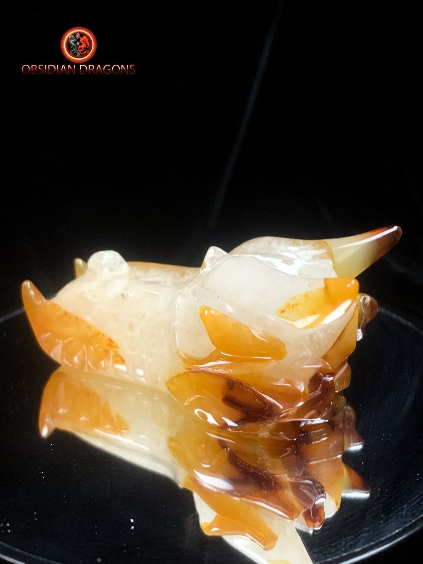 Crâne de dragon- Geode de quartz- Artisanal | obsidian dragons