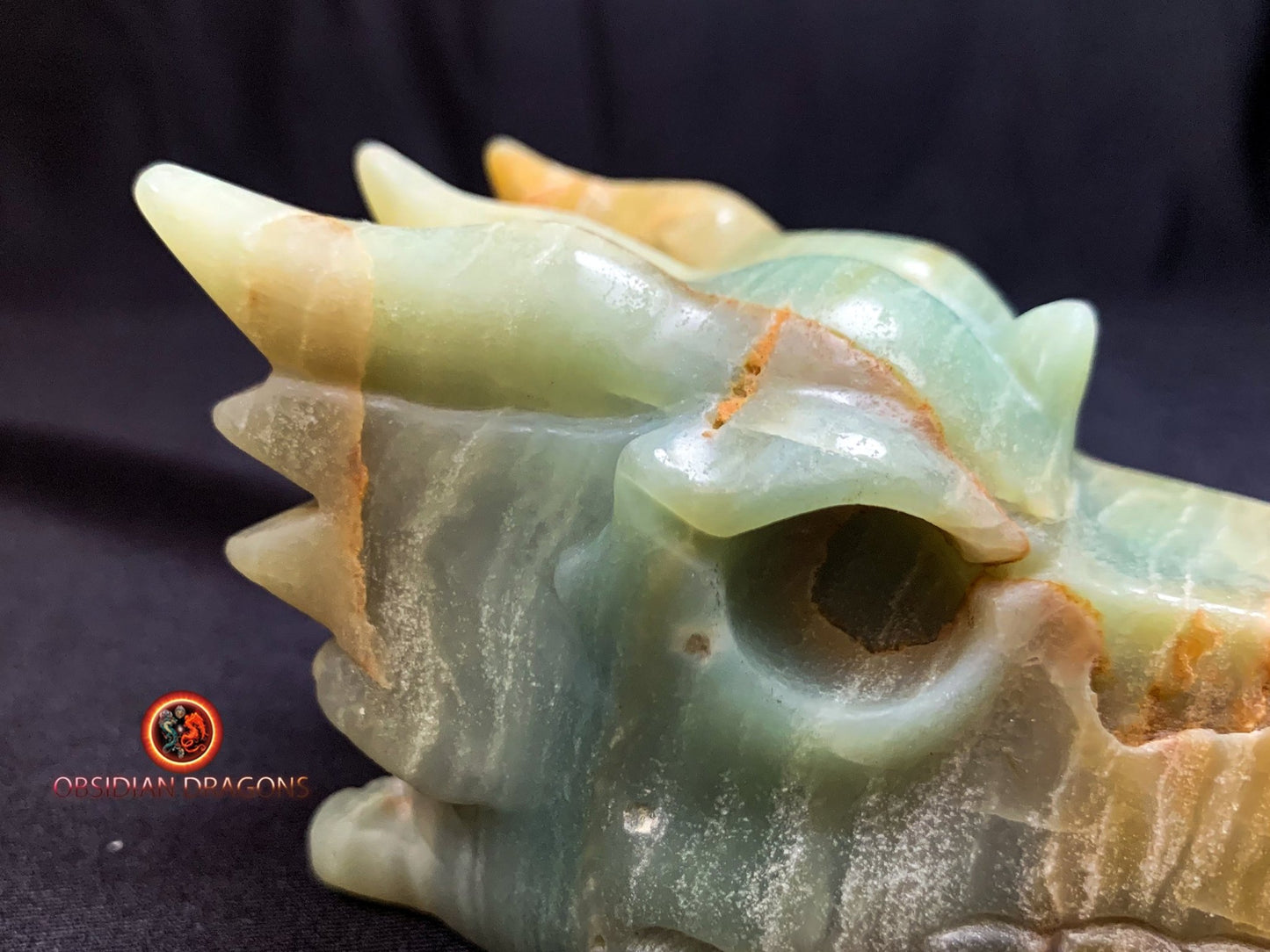 crâne de dragon- artisanal- amazonite- unique
