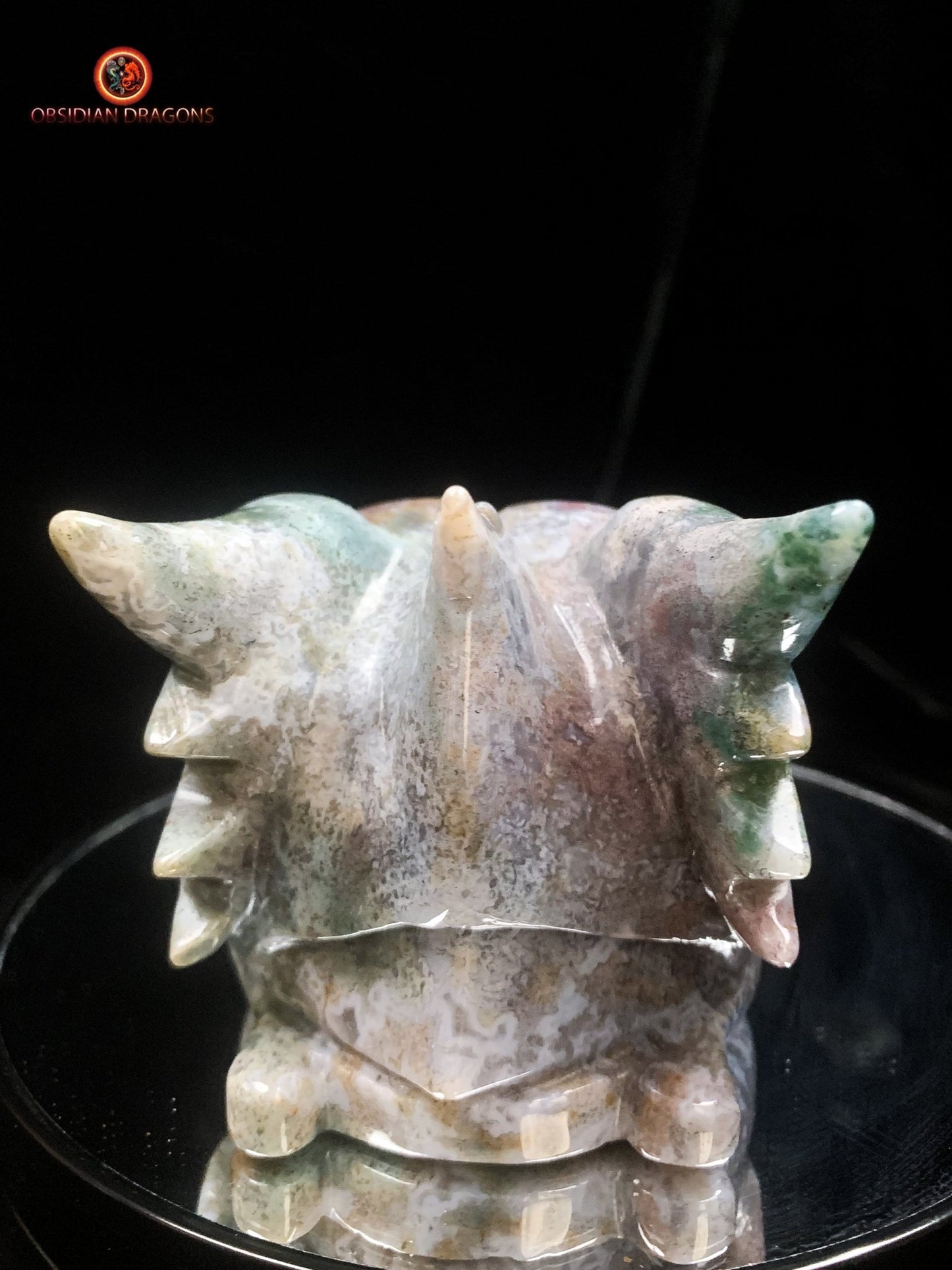 CRÂNE DE DRAGON- AGATE MOUSSE- UNIQUE | obsidian dragons