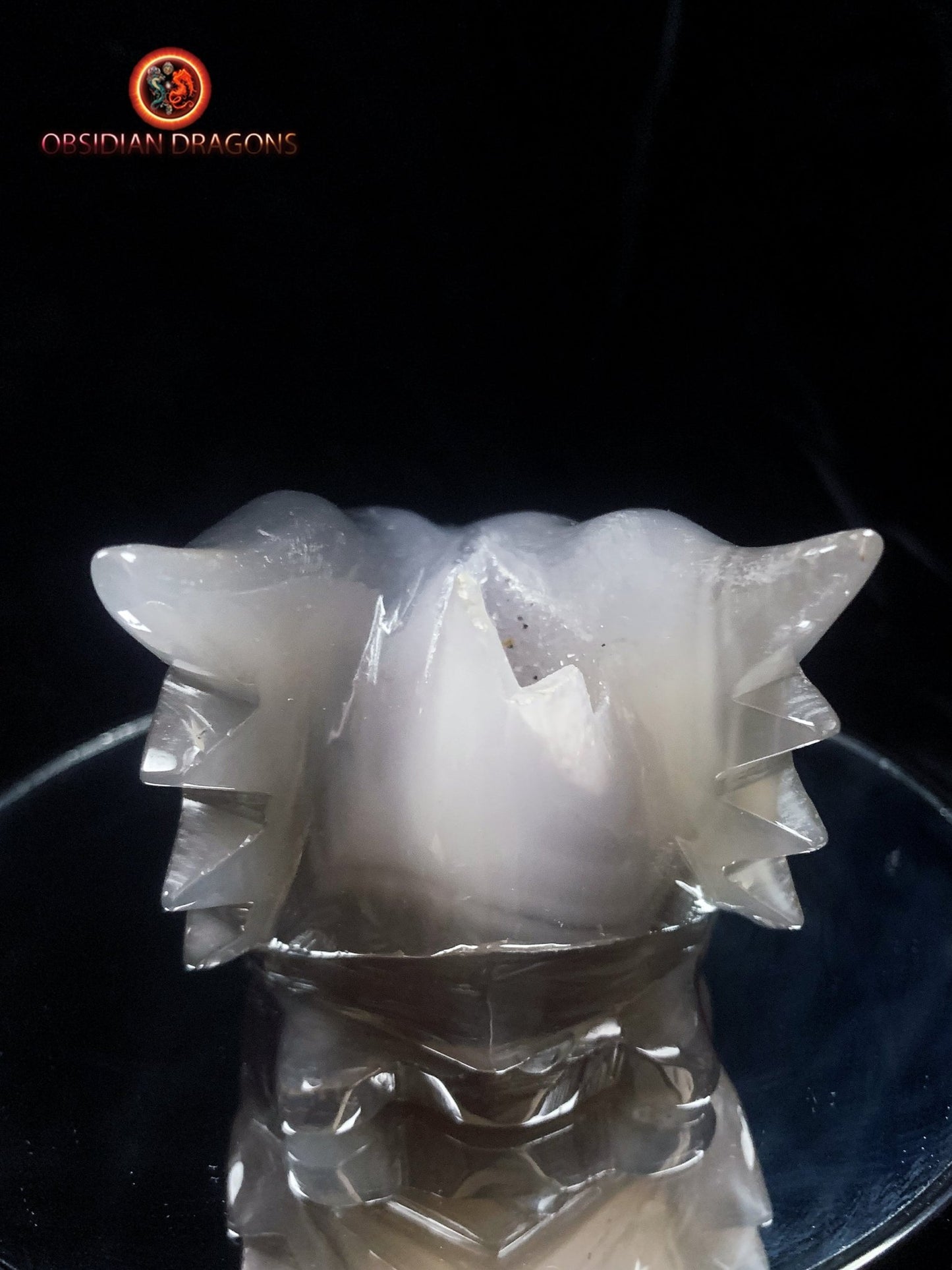 Crâne de dragon- Géode de quartz- Méditation draconique | obsidian dragons