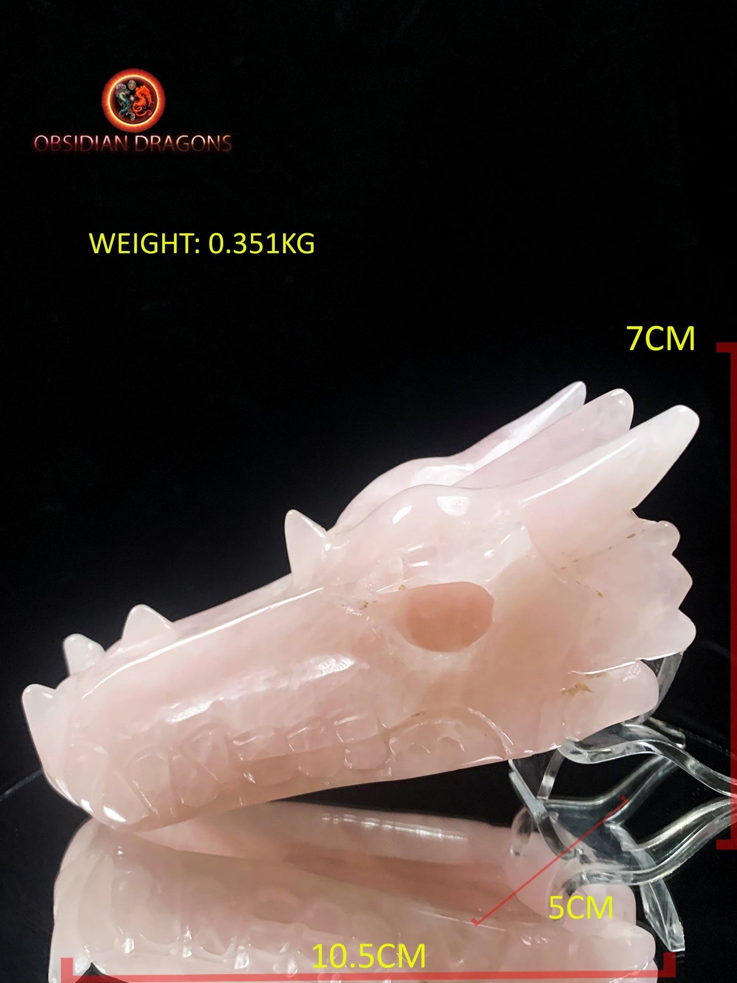 Crâne de dragon- Quartz rose- Unique
