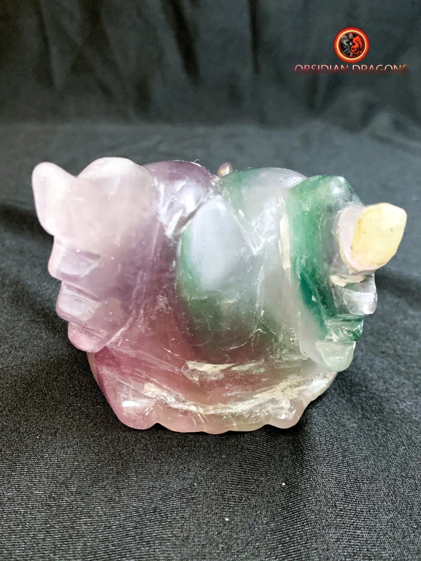 crâne de dragon- artisanal- fluorite- unique