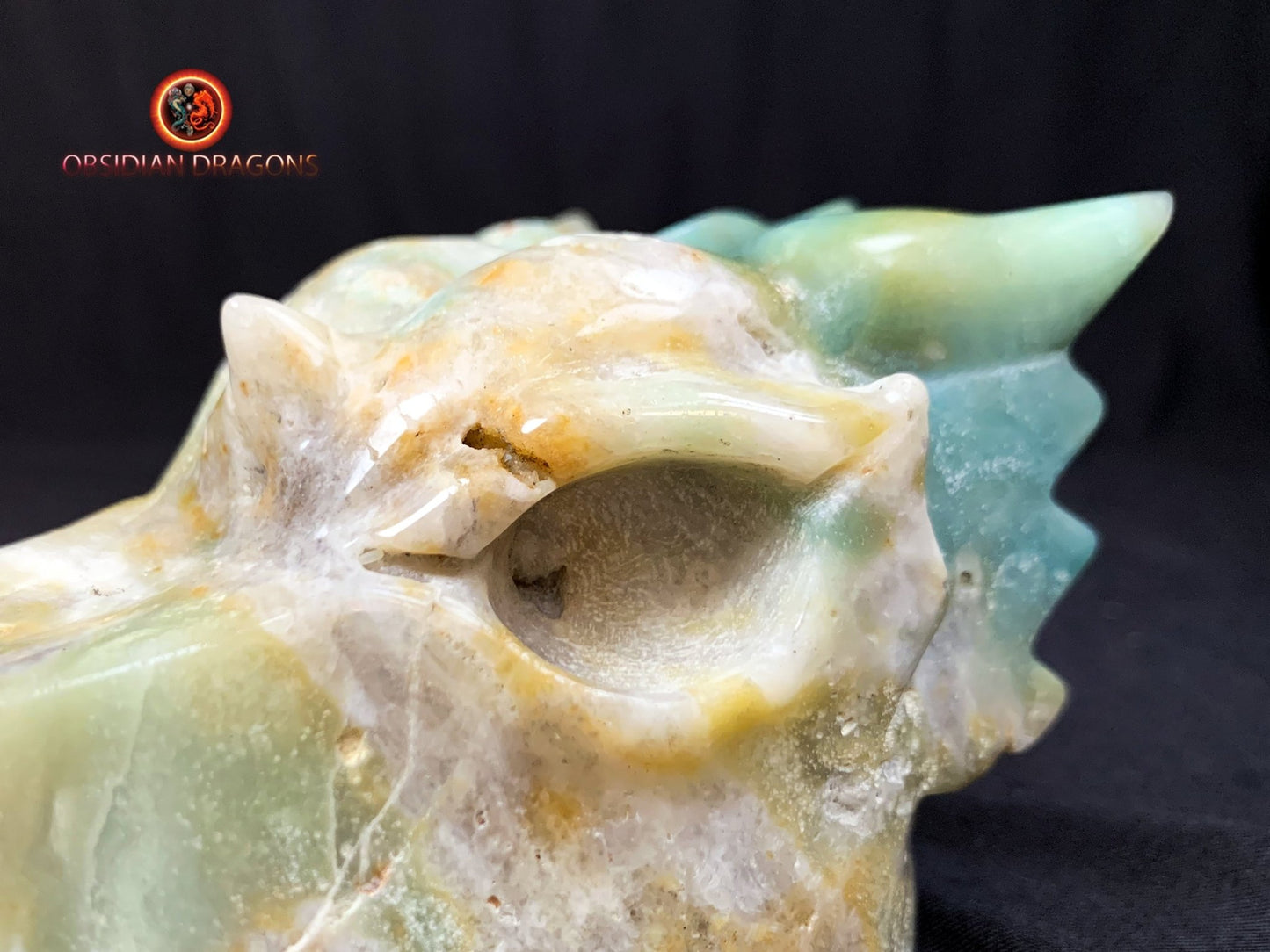 crâne de dragon- artisanal- amazonite- unique
