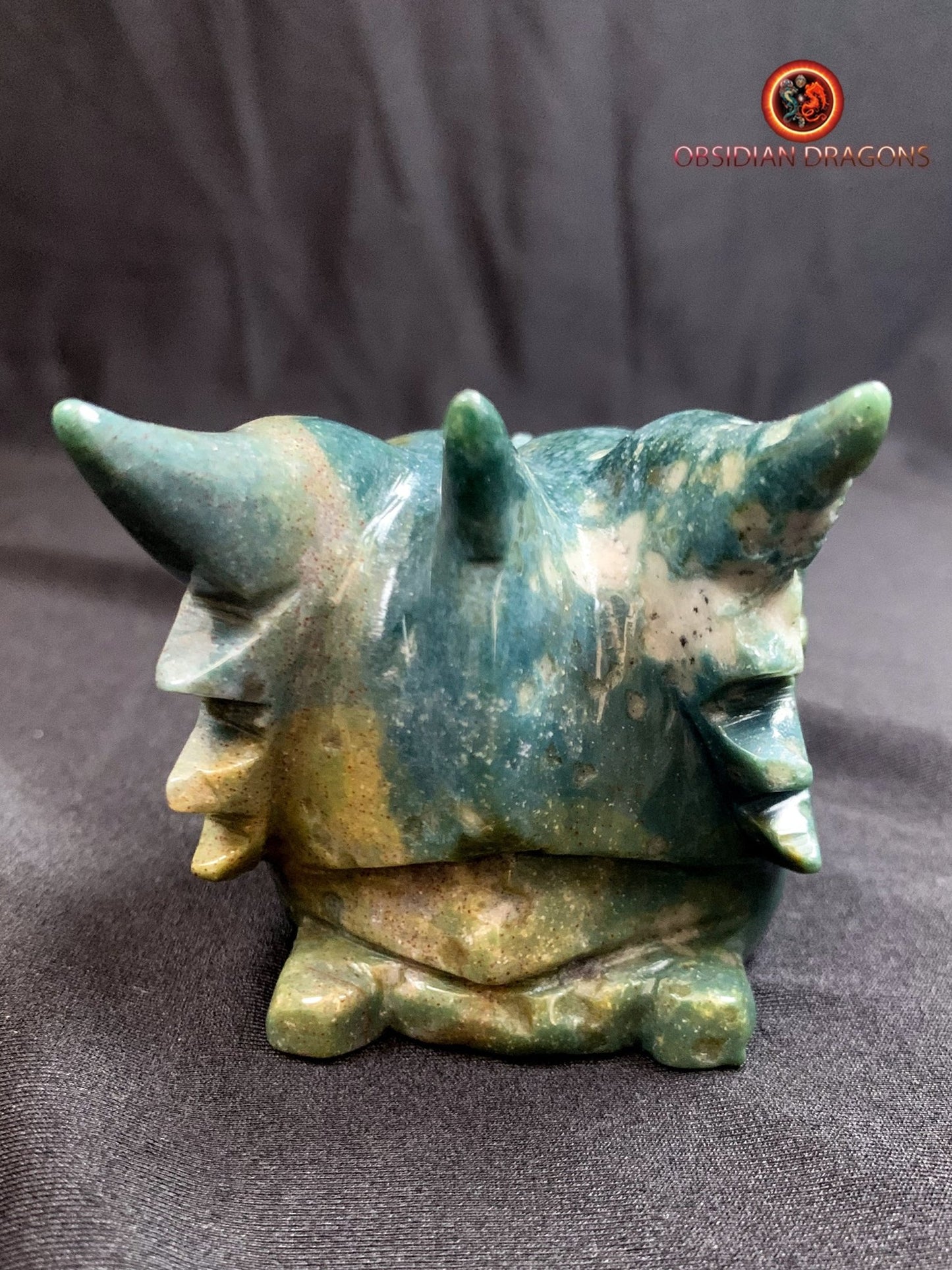 CRÂNE DE DRAGON- ARTISANAL- AGATE MOUSSE-UNIQUE