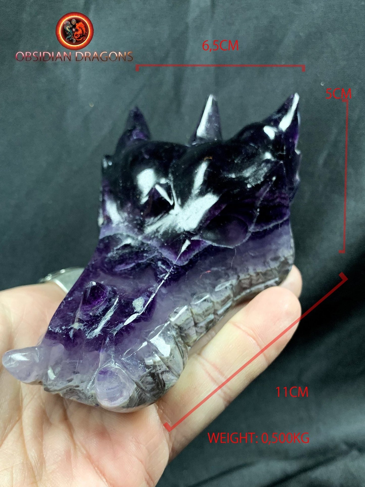 crâne de dragon- artisanal- fluorite- unique