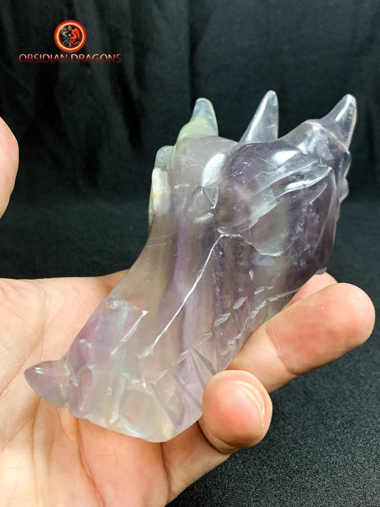 crâne de dragon- artisanal- fluorite- unique