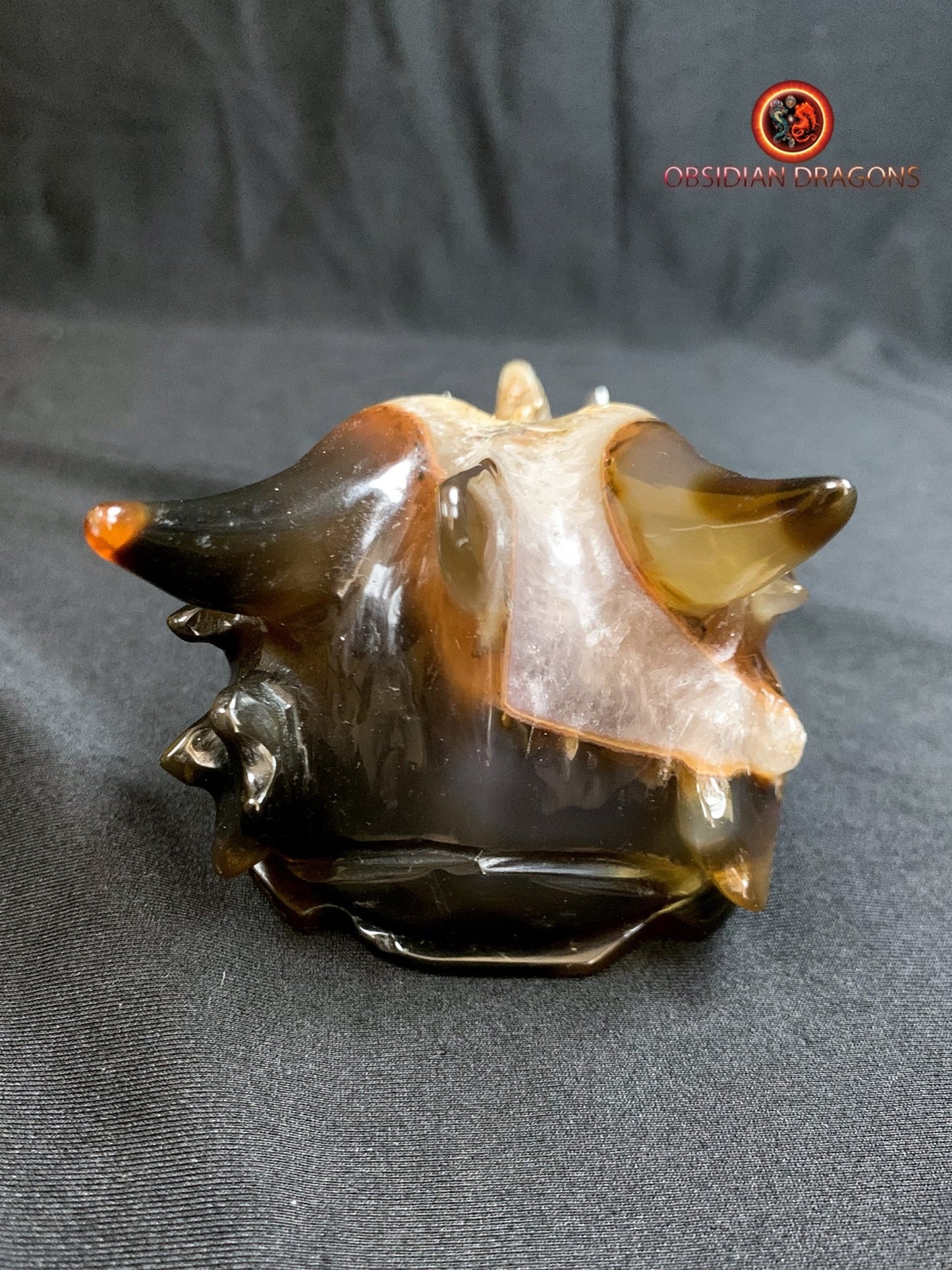 Crâne de dragon- artisanal- géode de quartz