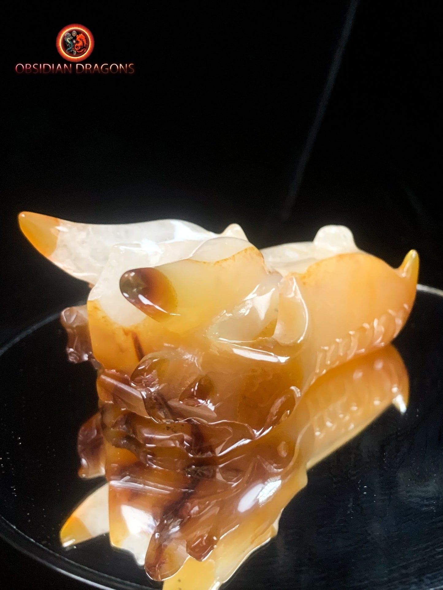 Crâne de dragon- Geode de quartz- Artisanal | obsidian dragons