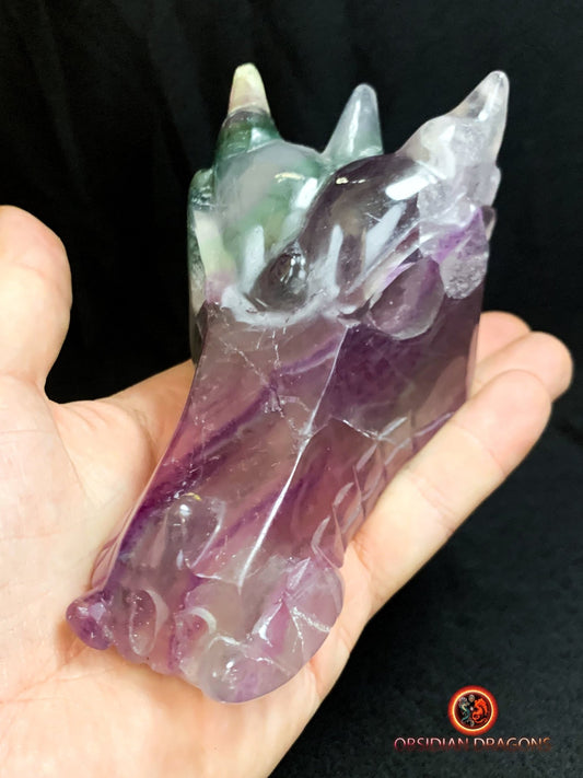 crâne de dragon- artisanal- fluorite- unique