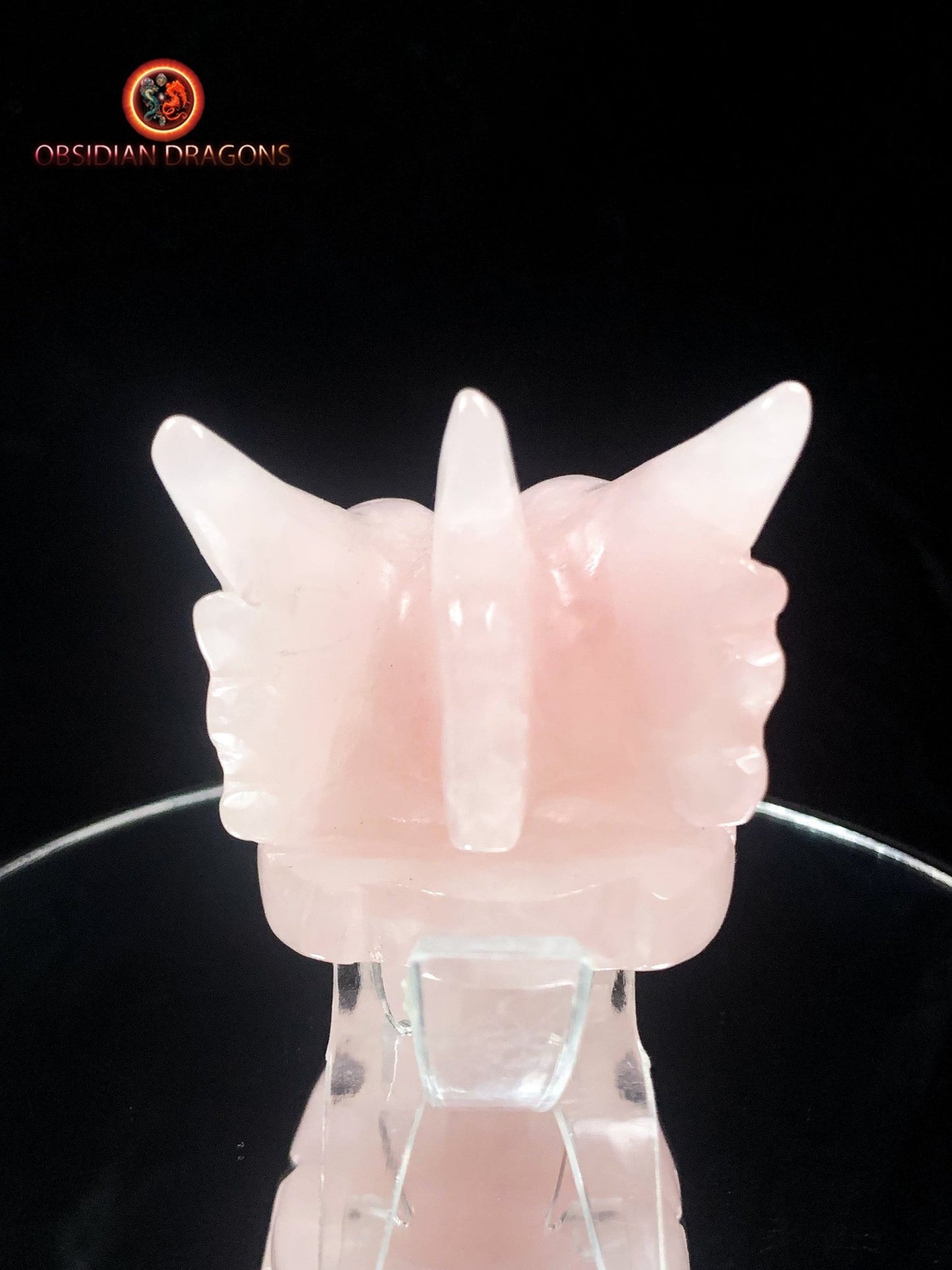 Crâne de dragon- Quartz rose- Artisanal