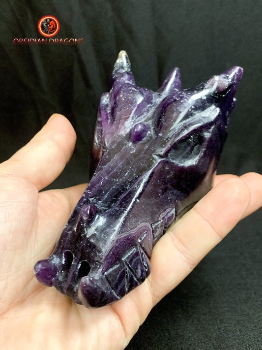 crâne de dragon- artisanal- fluorite- unique