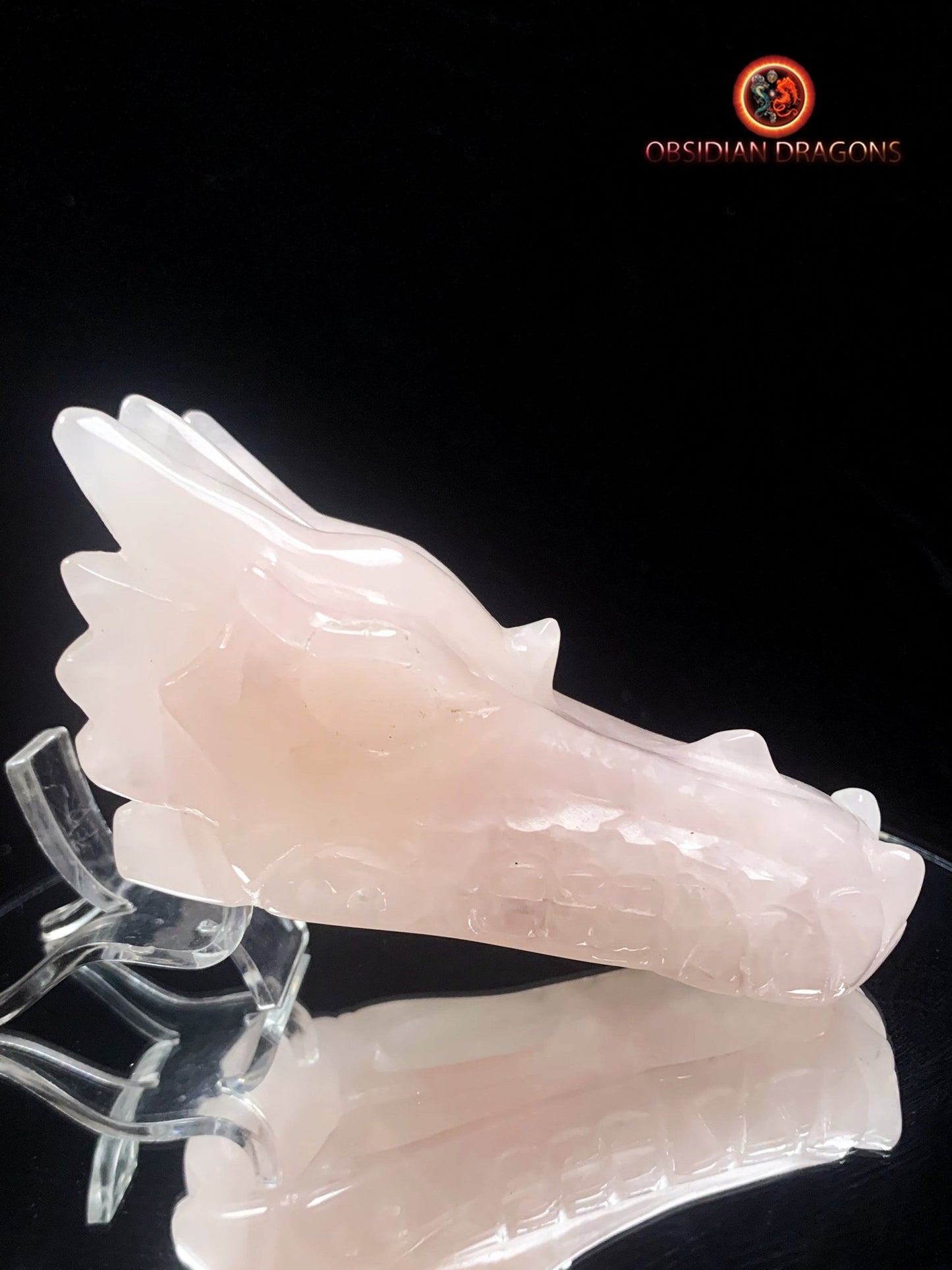 Crâne de dragon- Quartz rose- Authentique