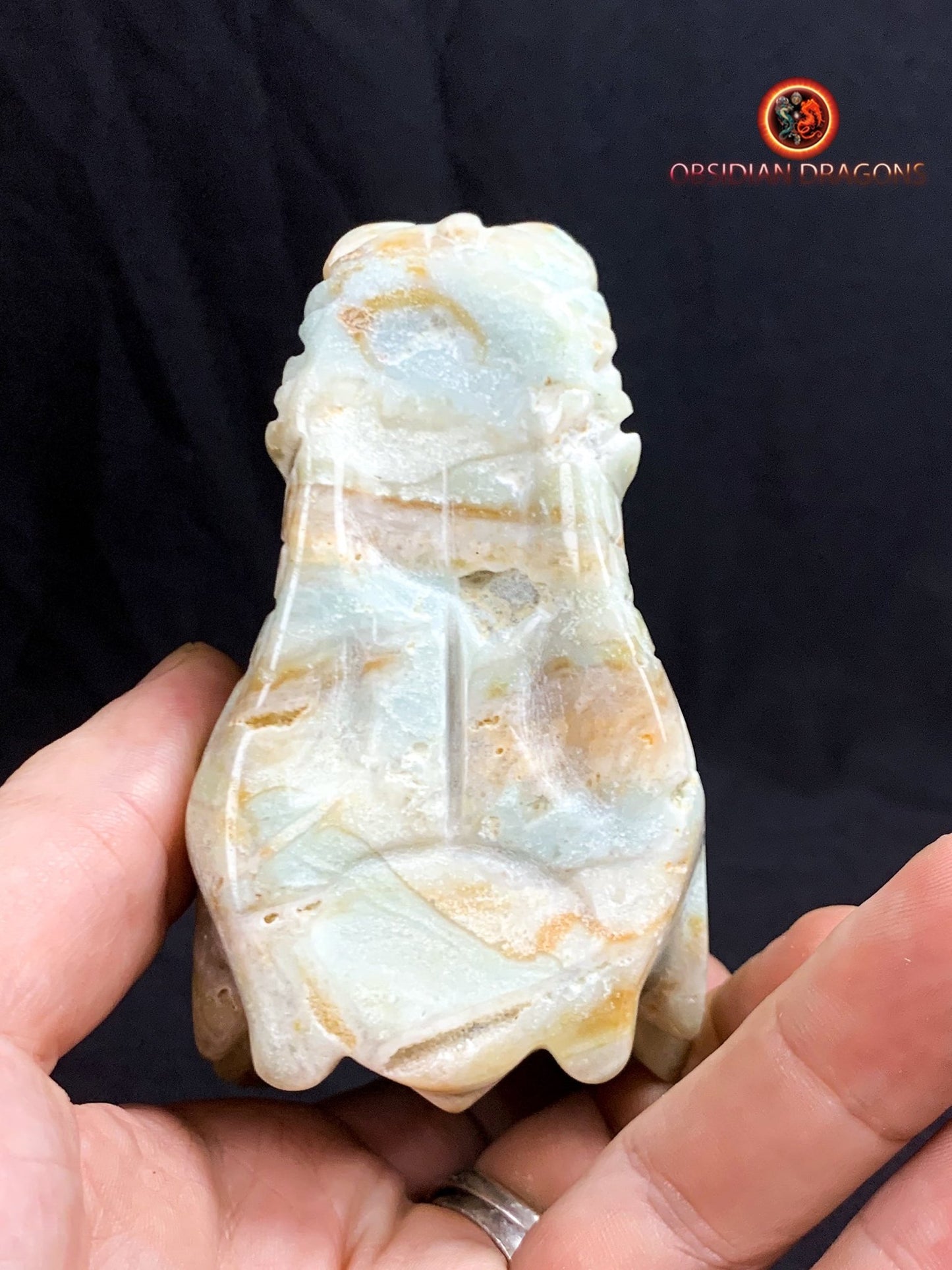 crâne de dragon- artisanal- amazonite- unique