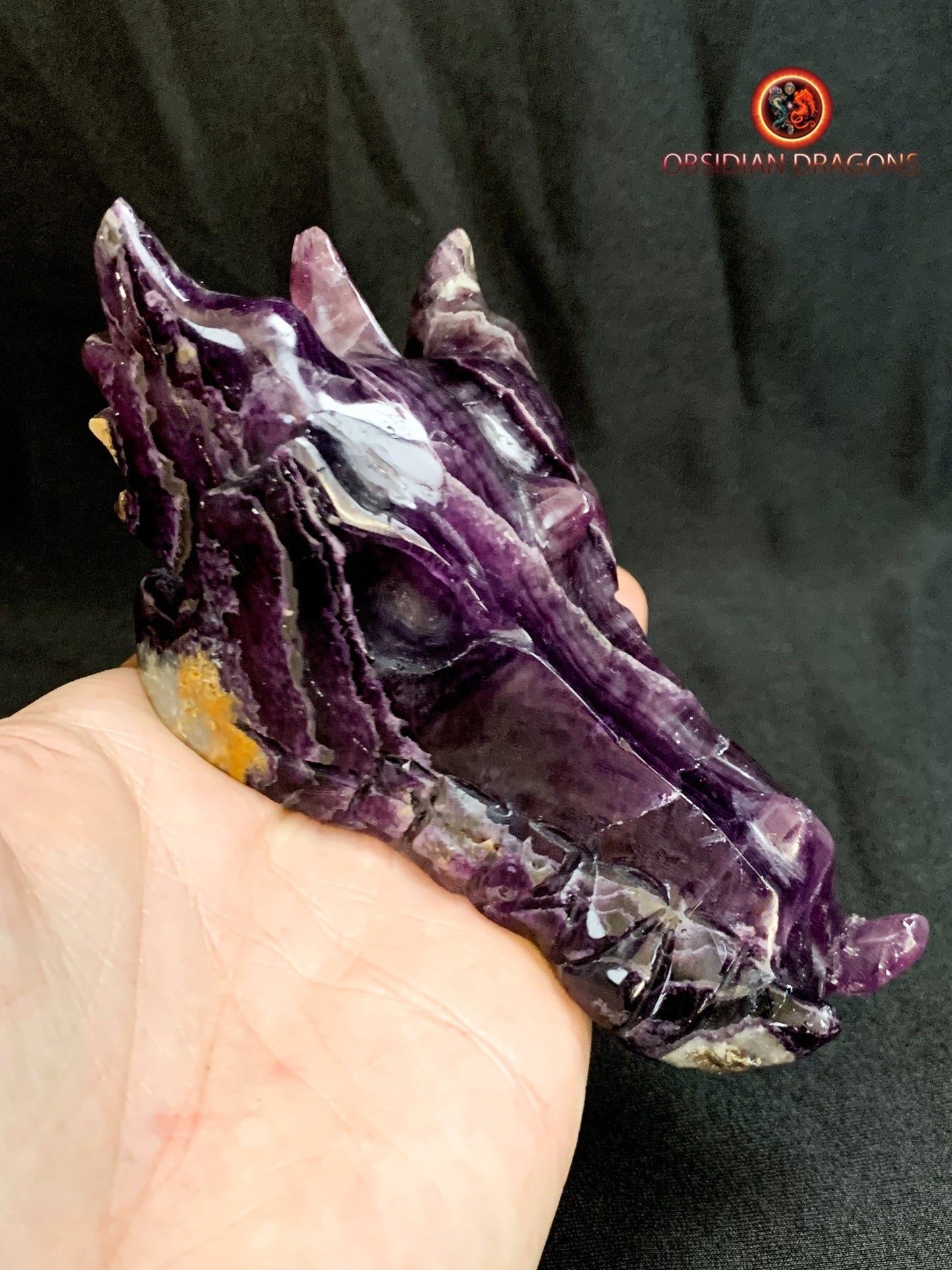 crâne de dragon- artisanal- fluorite- unique