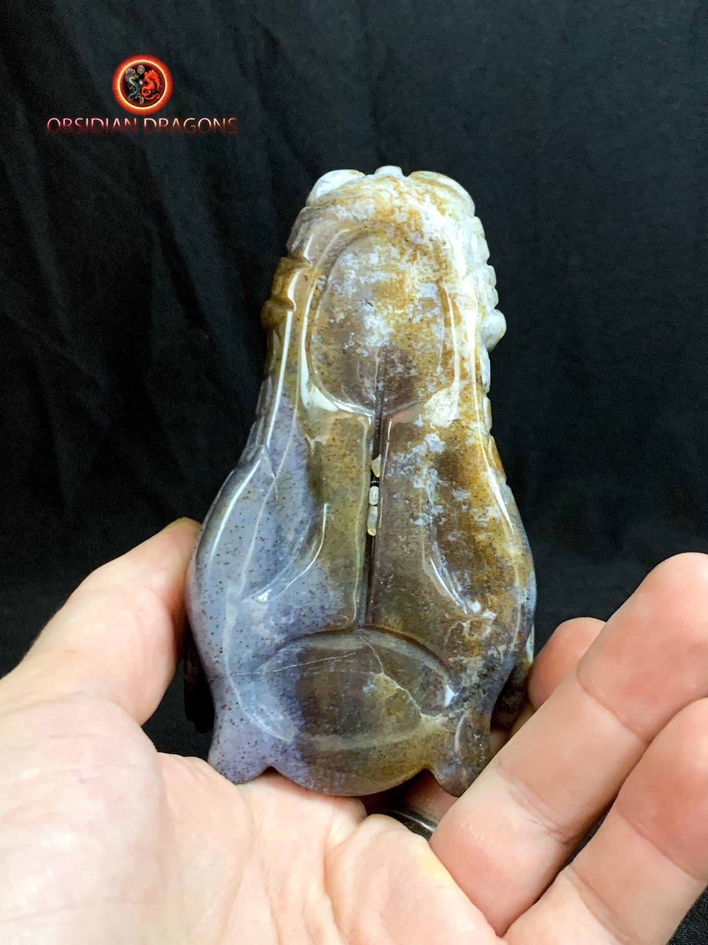 CRÂNE DE DRAGON- ARTISANAL- AGATE MOUSSE-UNIQUE