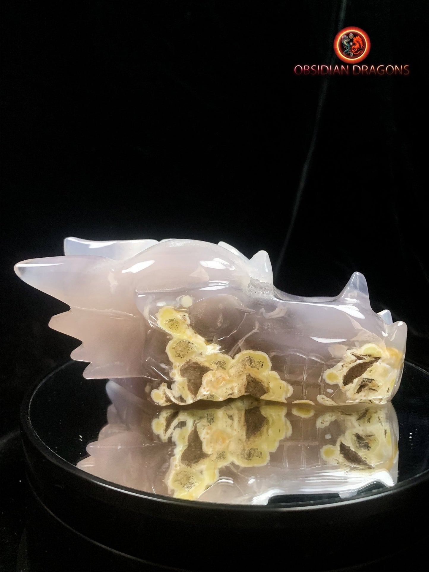 Crâne de dragon- Geode de quartz- Rare | obsidian dragons