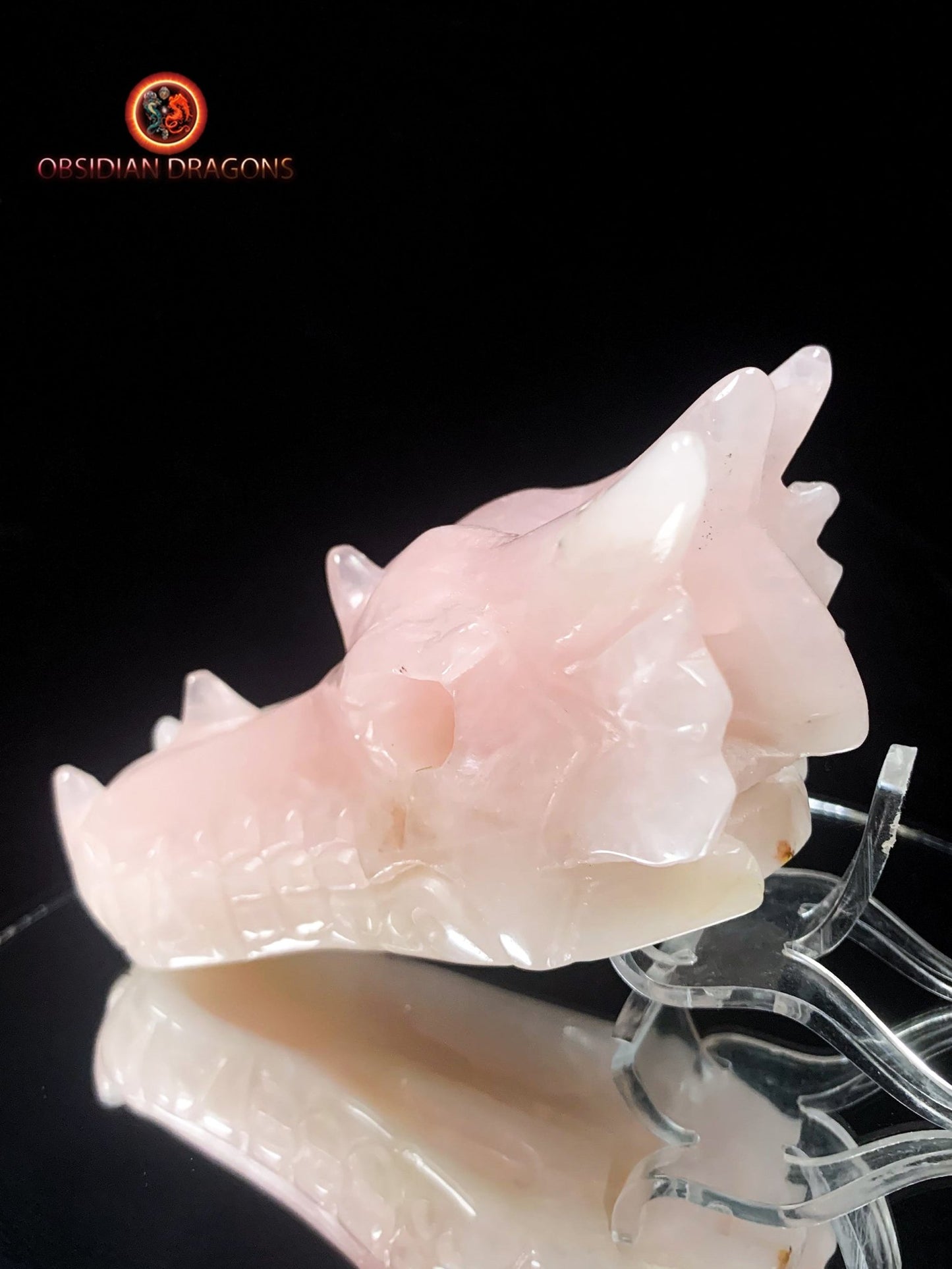 Crâne de dragon- Quartz rose- Artisanal et Unique