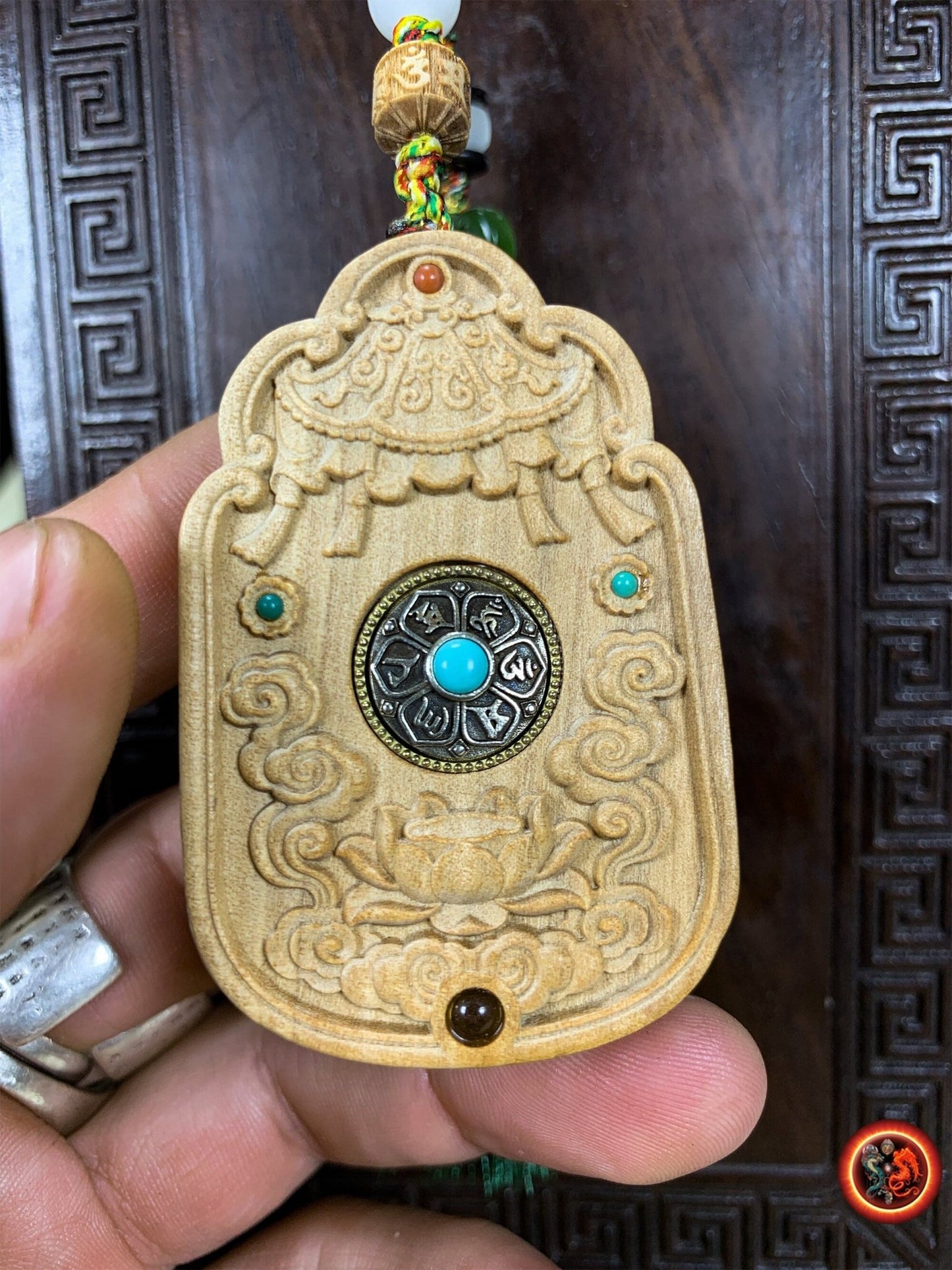 Mala en santal de haute qualité- Pendentif Cherenzi artisanal | obsidian dragons