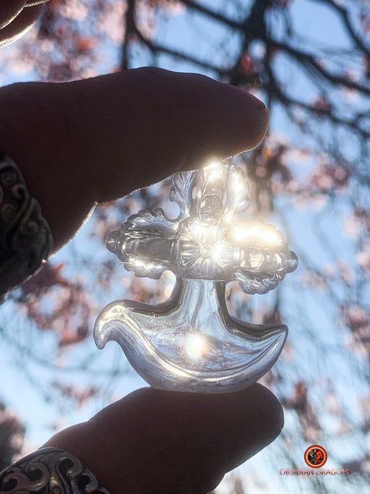 Kartika en cristal de roche naturel- Hachoir des Dakinis | obsidian dragons