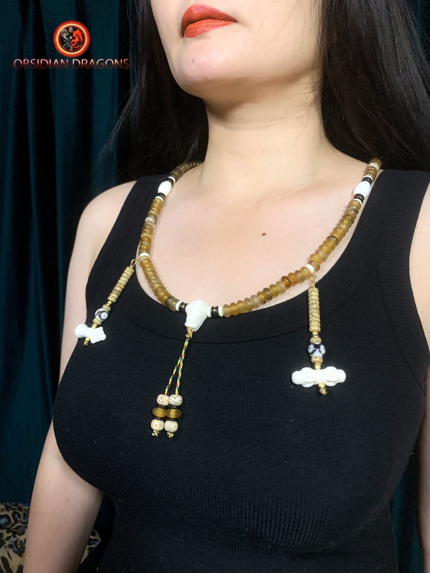 Mala artisanal traditionnel- Unique- tigre et dragon
