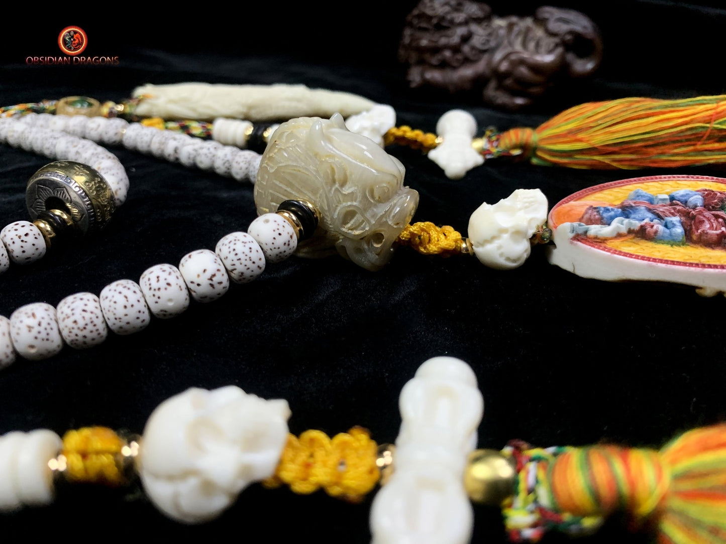 Mala de créateur- unique- 108 graines de bodhi- Bouddha Acala