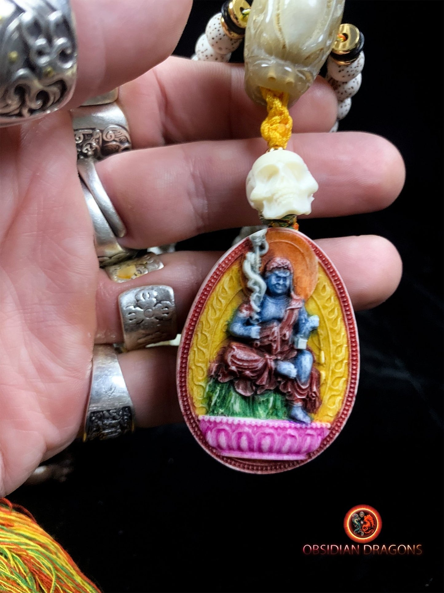 Mala de créateur- unique- 108 graines de bodhi- Bouddha Acala