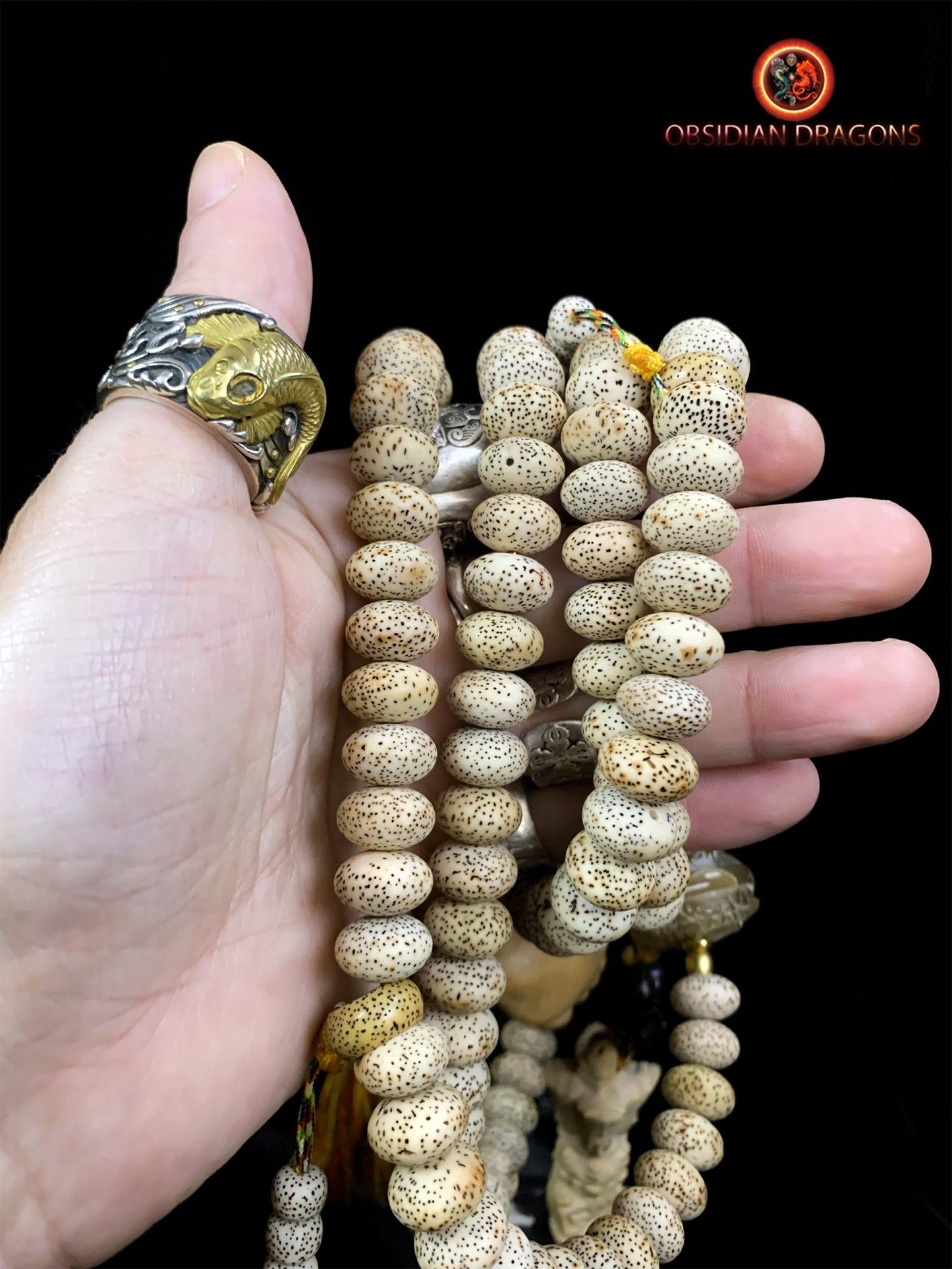 Grand mala artisanal- 108 graines de bodhi- Mahakala