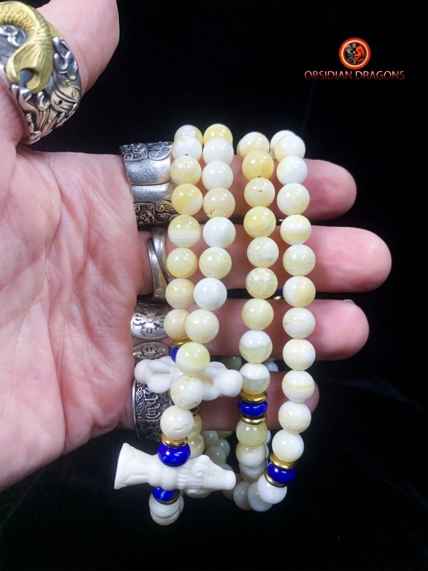 Mala artisanal- bénitier fossile- rare et unique