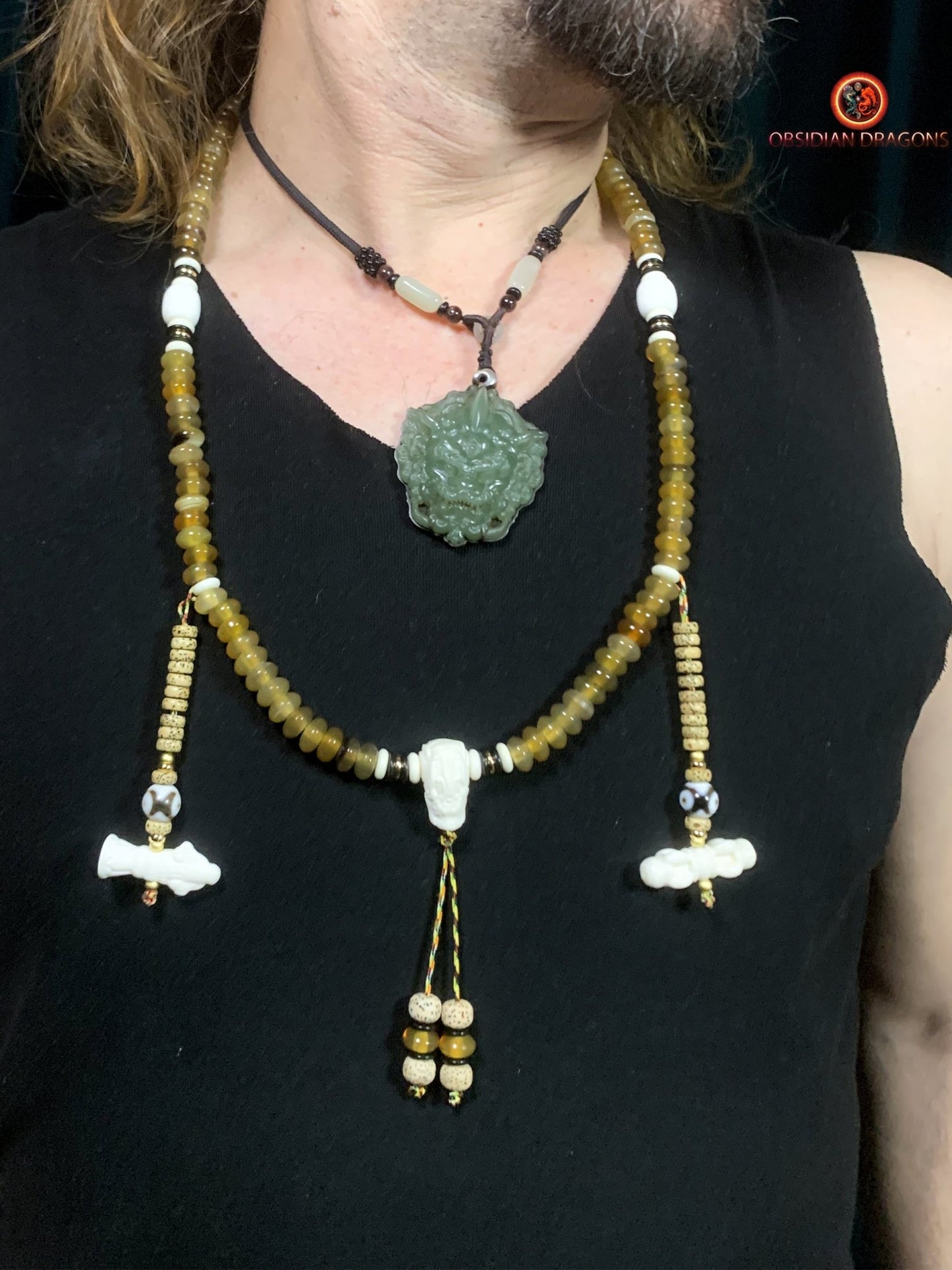 Mala artisanal traditionnel- Unique- tigre et dragon