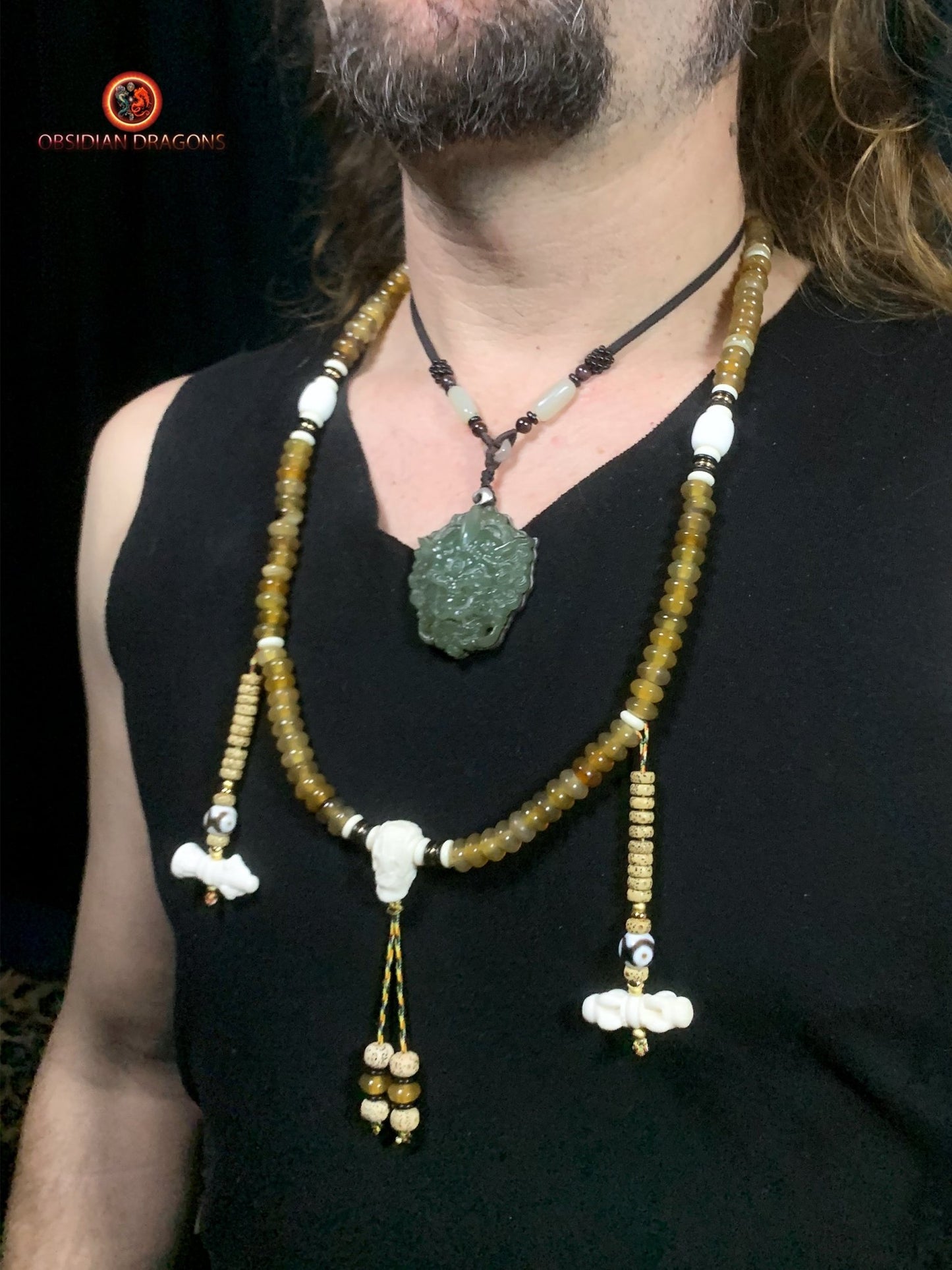 Mala artisanal traditionnel- Unique- tigre et dragon