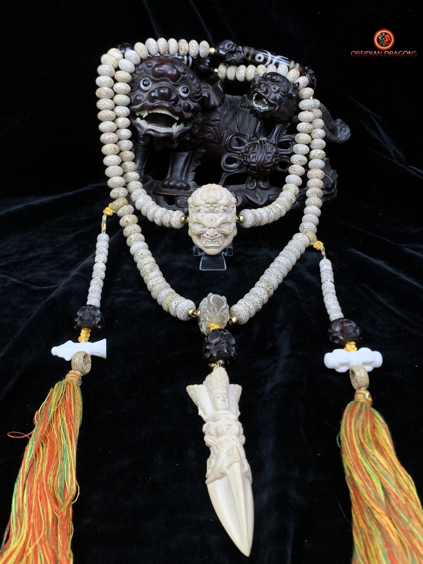 Grand mala artisanal- 108 graines de bodhi- Mahakala