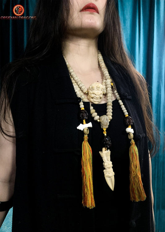 Grand mala artisanal- 108 graines de bodhi- Mahakala