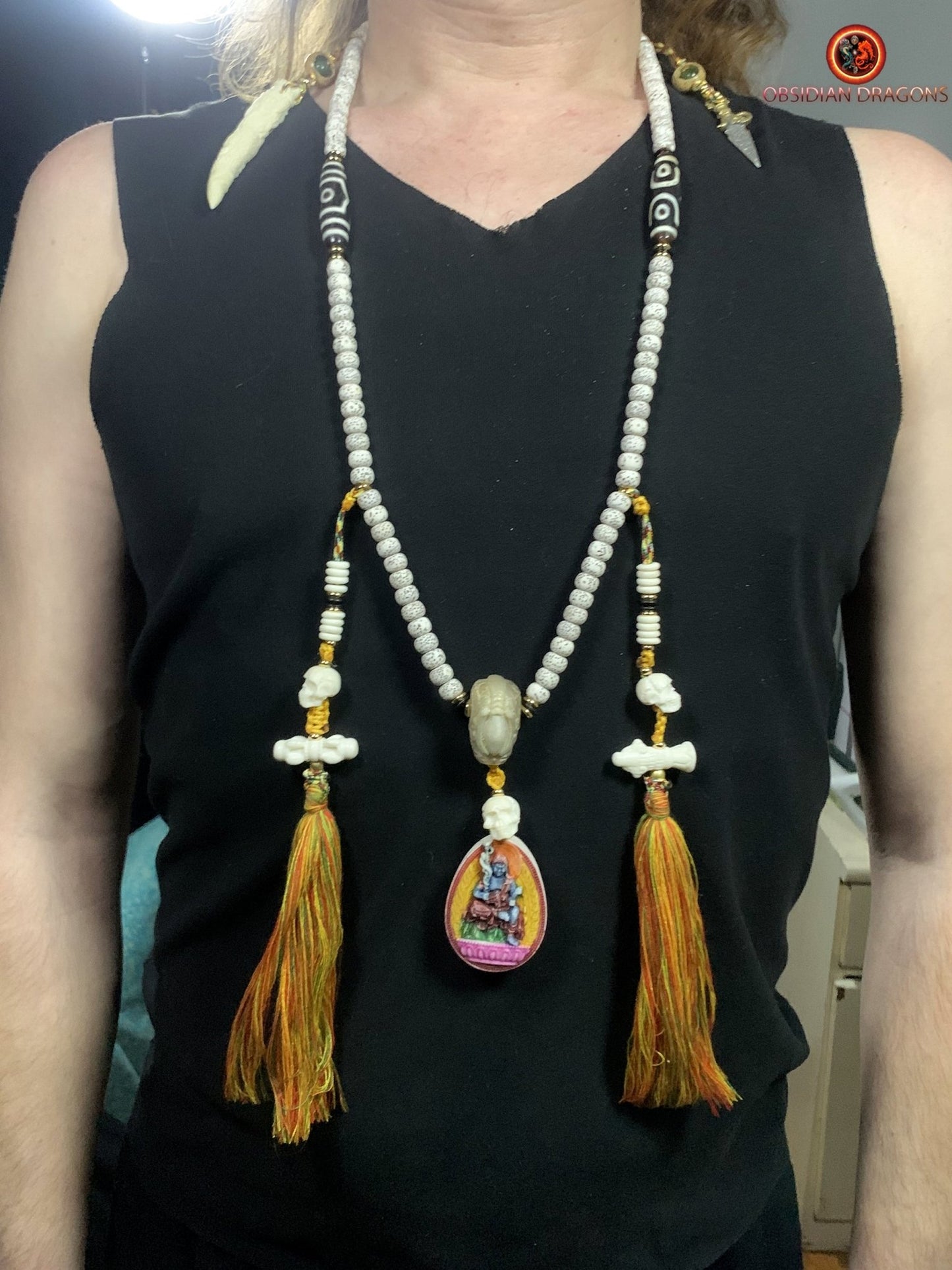 Mala de créateur- unique- 108 graines de bodhi- Bouddha Acala