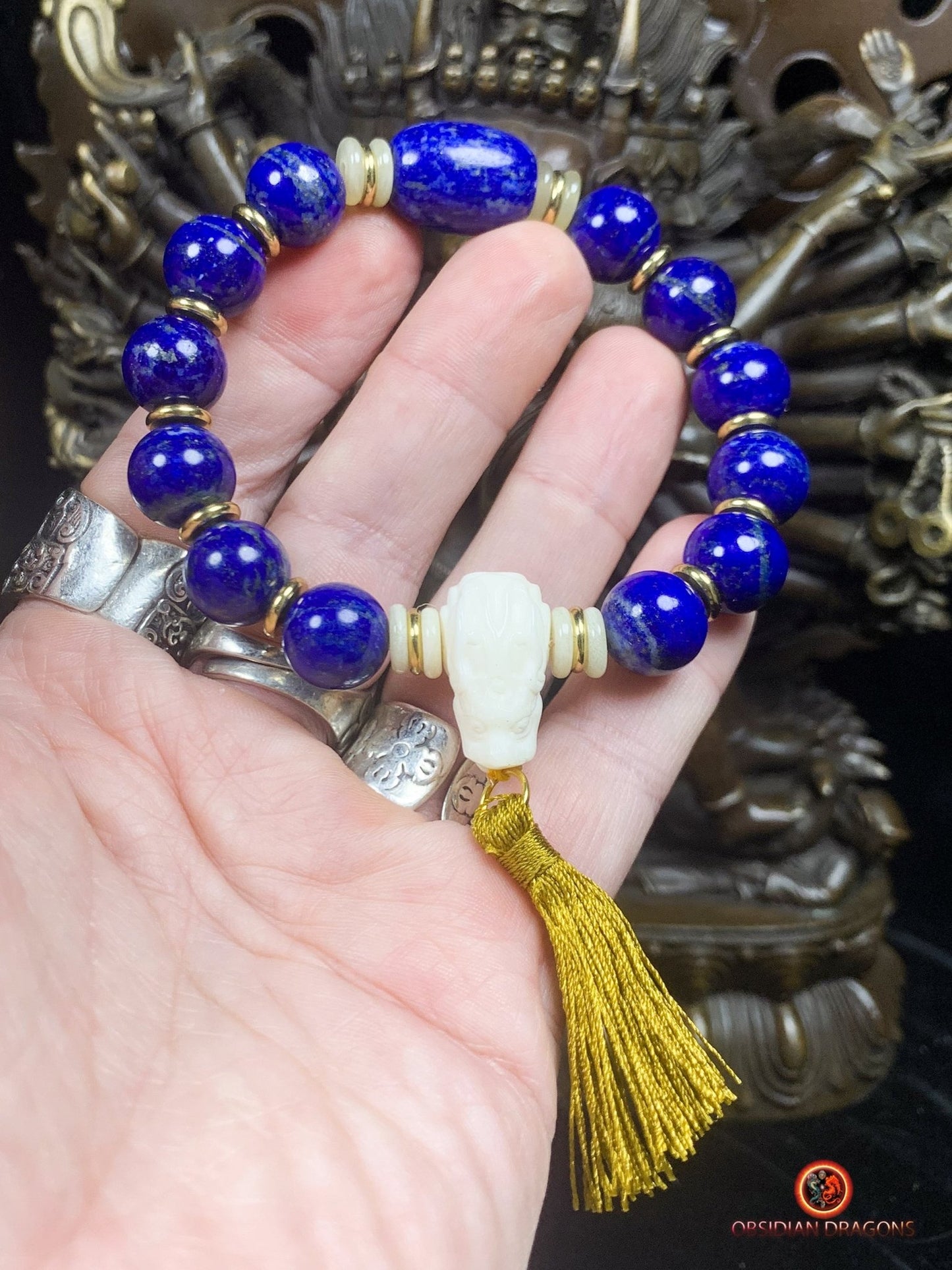 Bracelet en lapis lazuli- Dragon | obsidian dragons