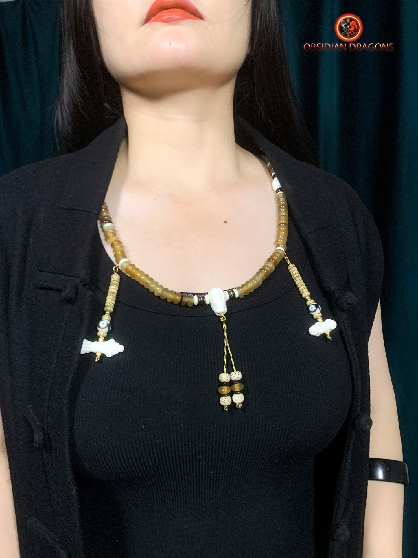 Mala artisanal traditionnel- Unique- tigre et dragon