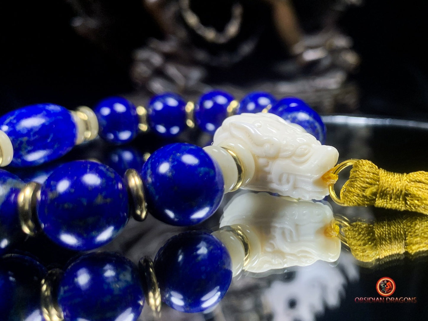 Bracelet en lapis lazuli- Dragon | obsidian dragons