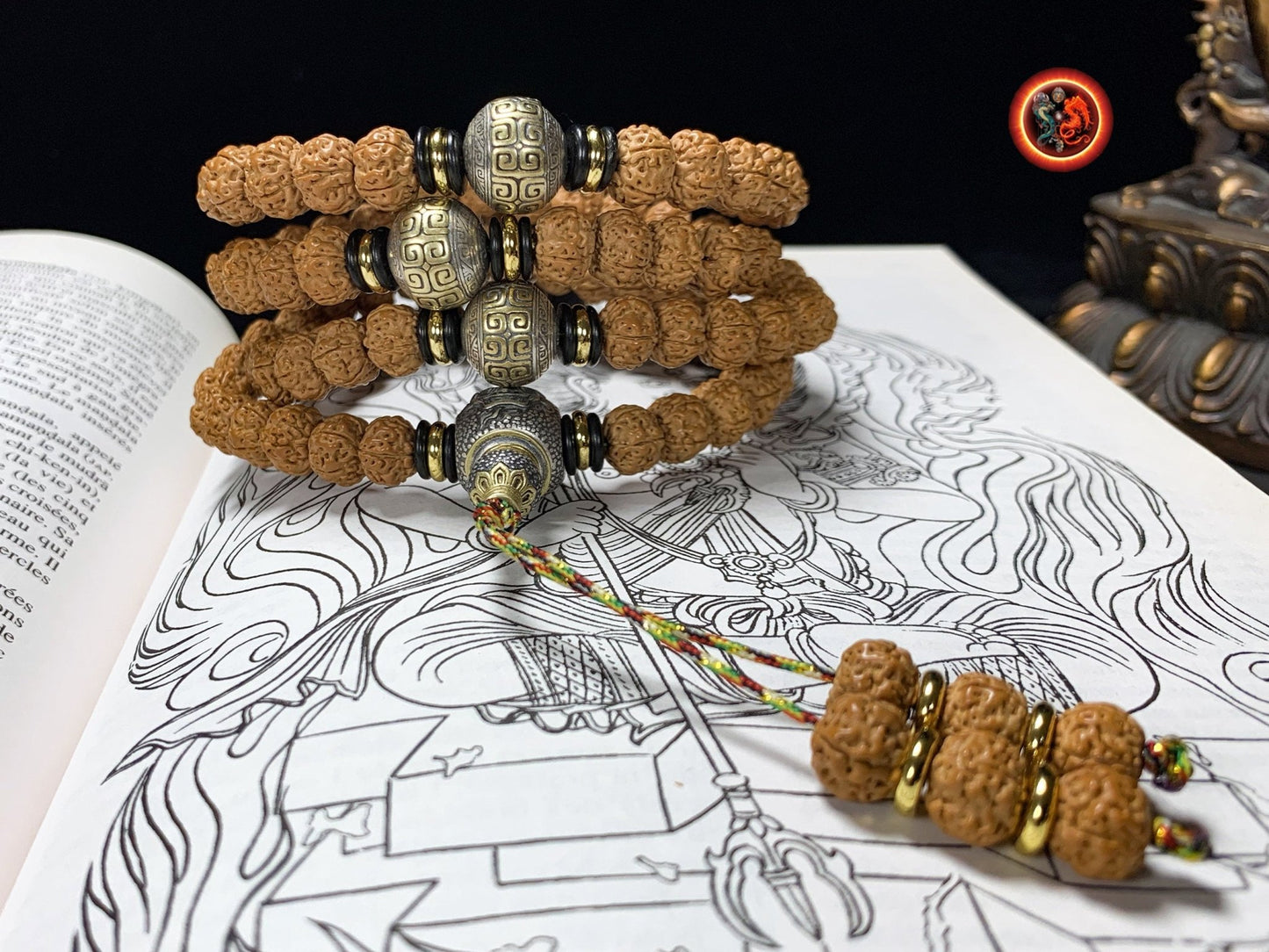 Mala en Rudraksha- 108 graines- artisanal