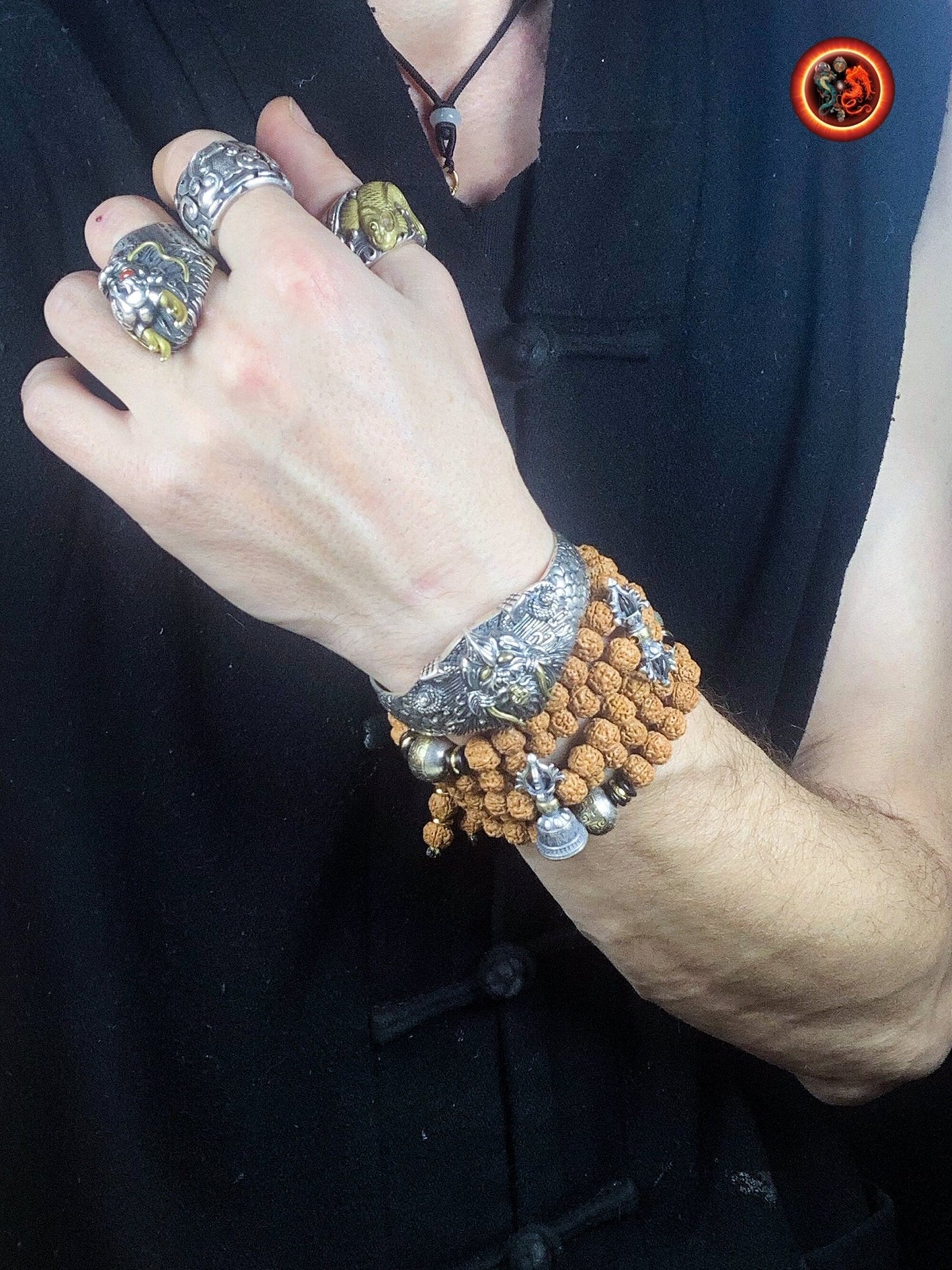 Mala en Rudraksha- 108 graines- artisanal