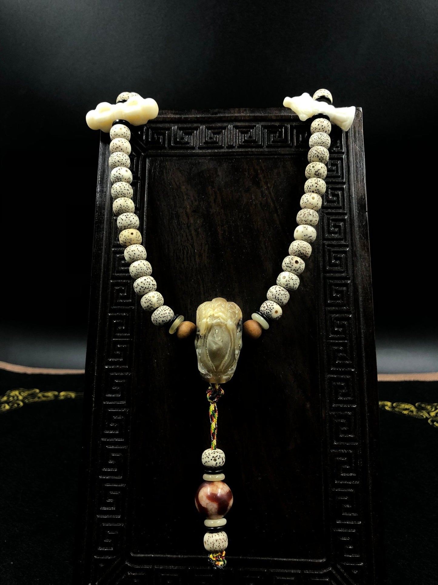 Mala- 108 graines de bodhi- Dragon- Dzi
