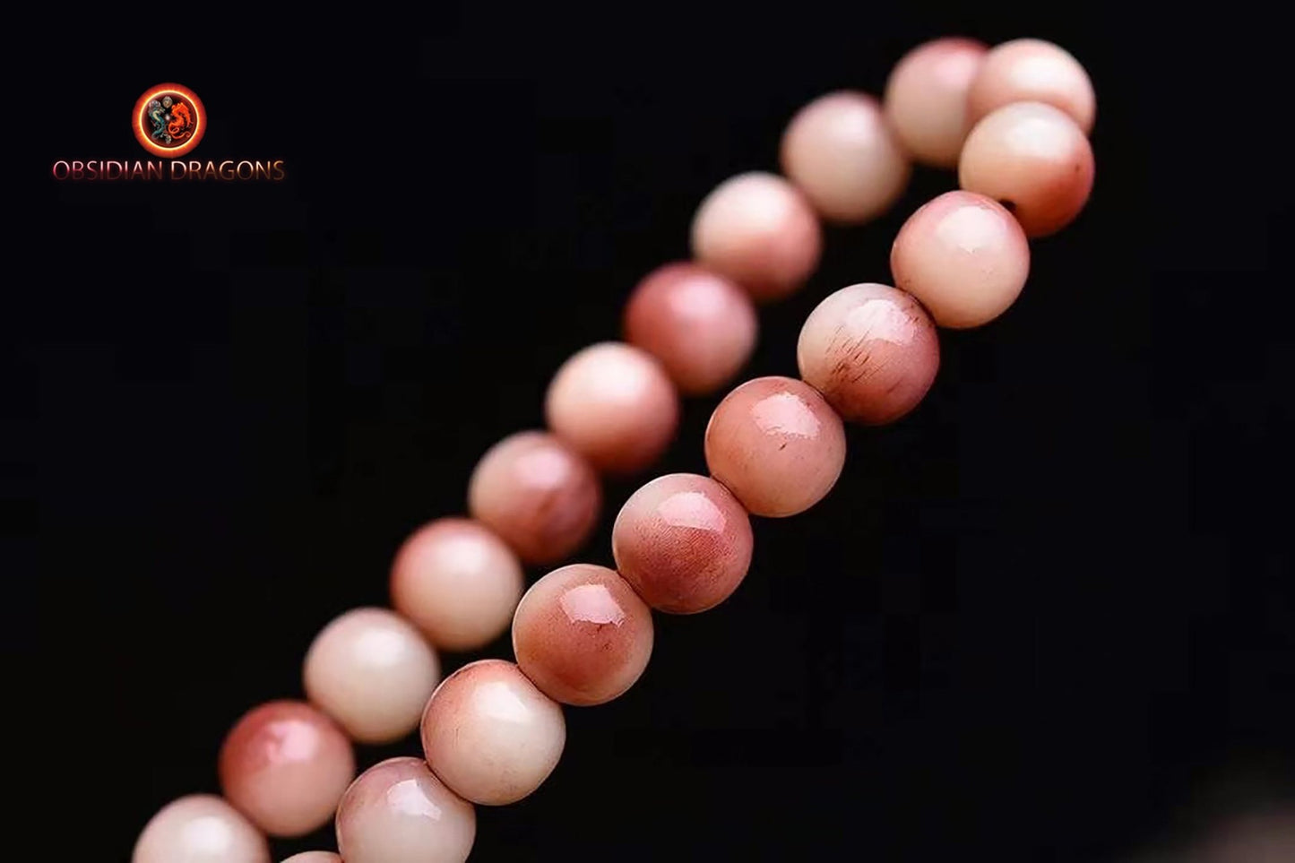 Mala, chapelet bouddhiste traditionnel tibétain. 108 perles d'os de chameau, jade . méditation sur l'impermanence - obsidian dragon